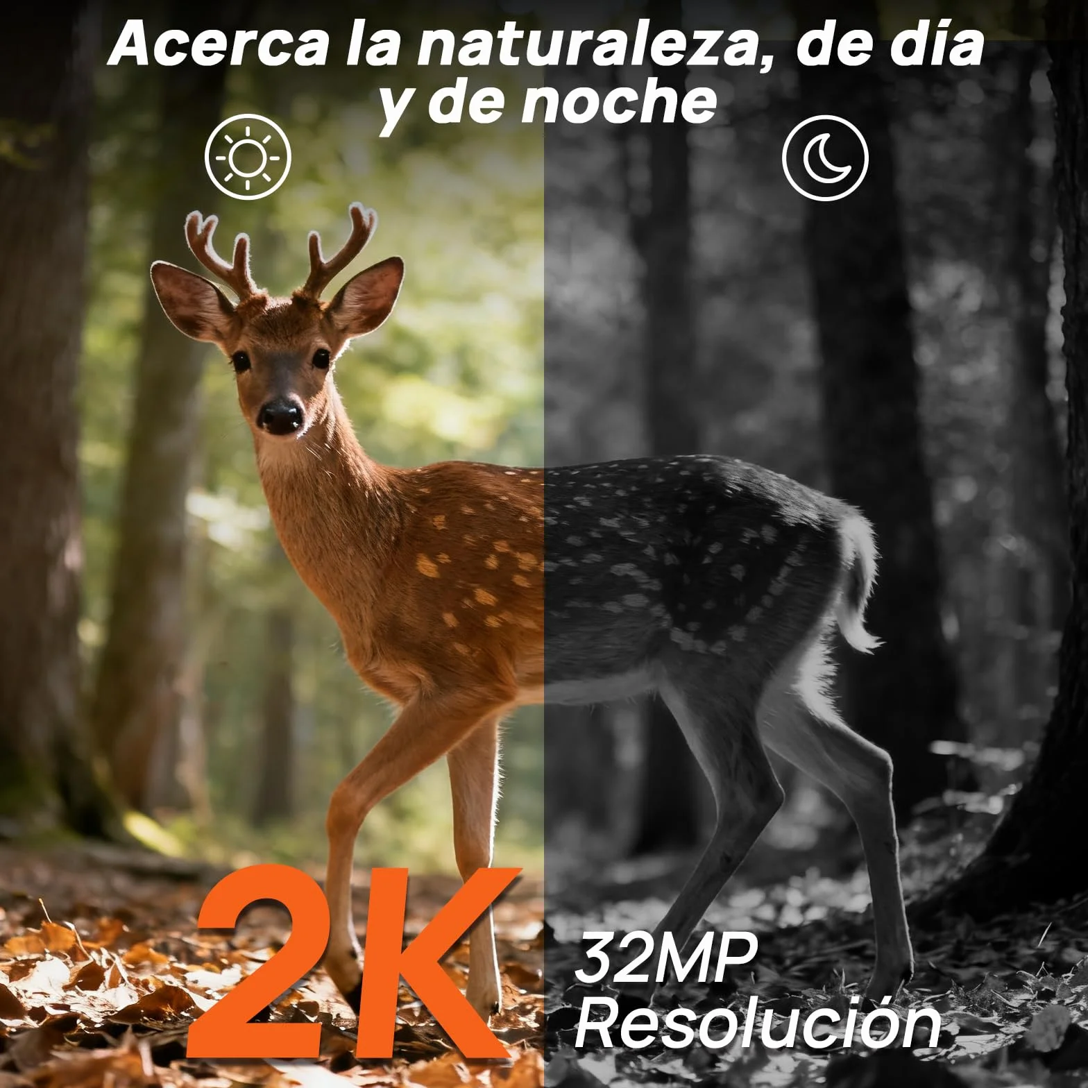 iZEEKER 2 en 1 Cámara de Caza 4G LTE 2K HD 48MP Visión Nocturna Infrarroja IP66