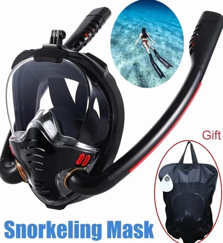 Máscara de snorkel panorámica Máscara de snorkel ajustable Máscara de buceo for snorkel for adultos Máscara de buceo con respiración libre Máscara de snorkel UV Antivaho Transpirable Visión clara Equi