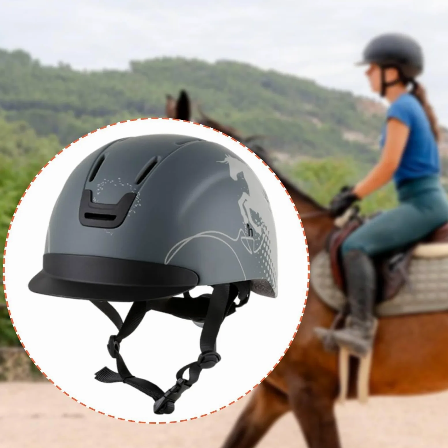 Amagogo Gorro equitación para Principiantes, Gorro Montar Ajustable, Ecuestre, Montar Ligero y Transpirable para establos.