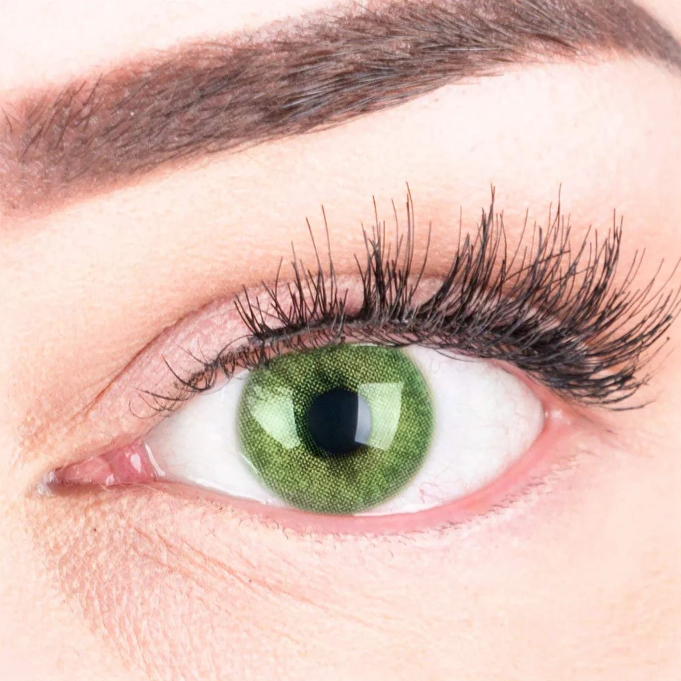 GLAMLENS lentillas de colores verdes Jasmine Green 1 par 90 Días Sin Graduación blandas hidrogel de silicona