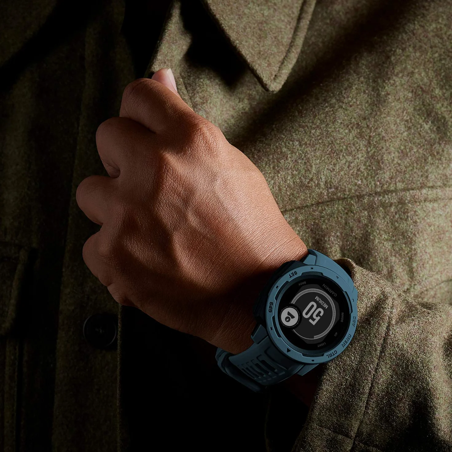 Garmin Instinct, GPS Watch, Lakeside Blue, WW (Reacondicionado)