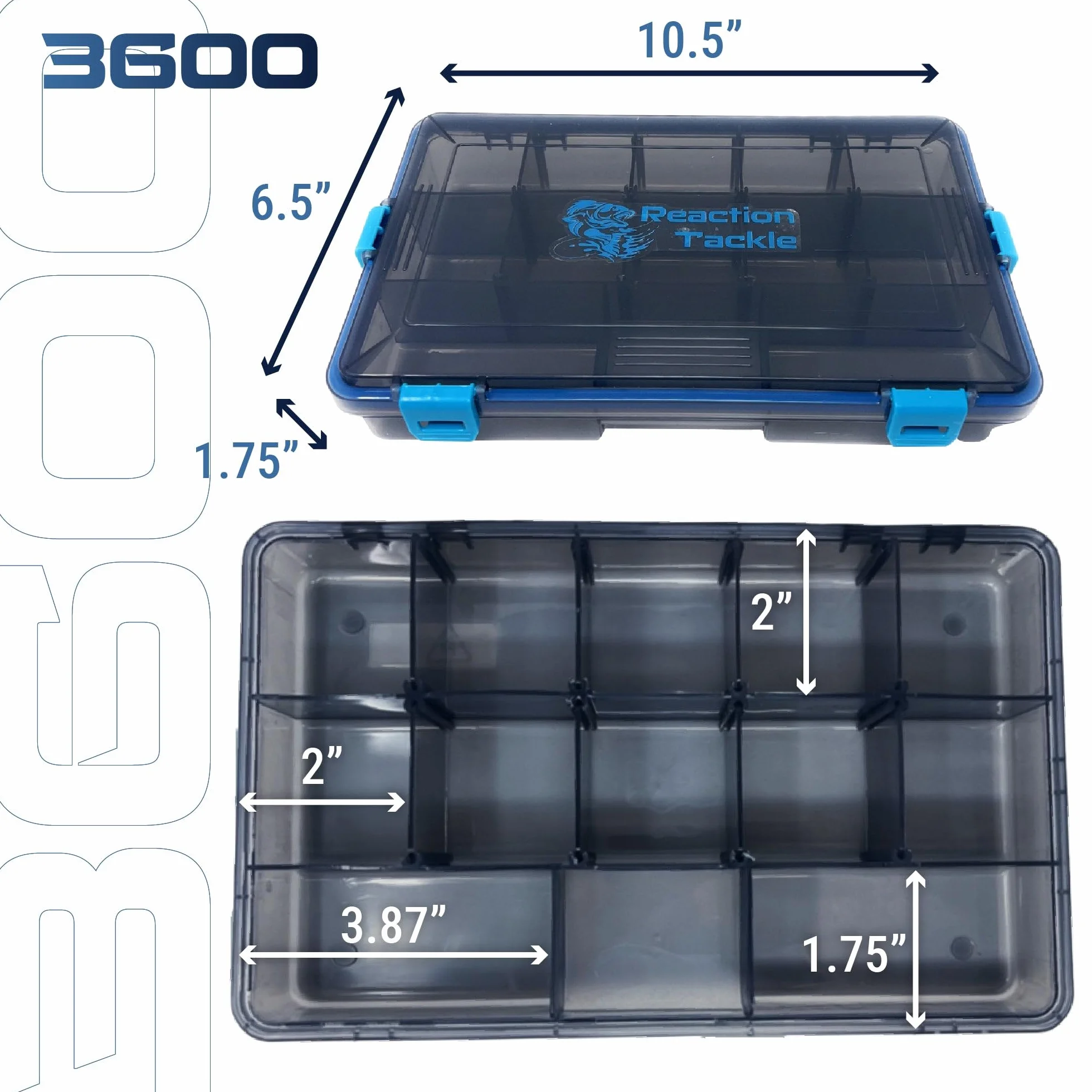Reaction Tackle Bandejas de Cajas de Pesca Definitivas: ¡Organiza, Almacena y Domina con Nuestro Kit de 4 Unidades! Ideal para Pescadores en Movimiento - Paquete de 4 Bandejas 3600