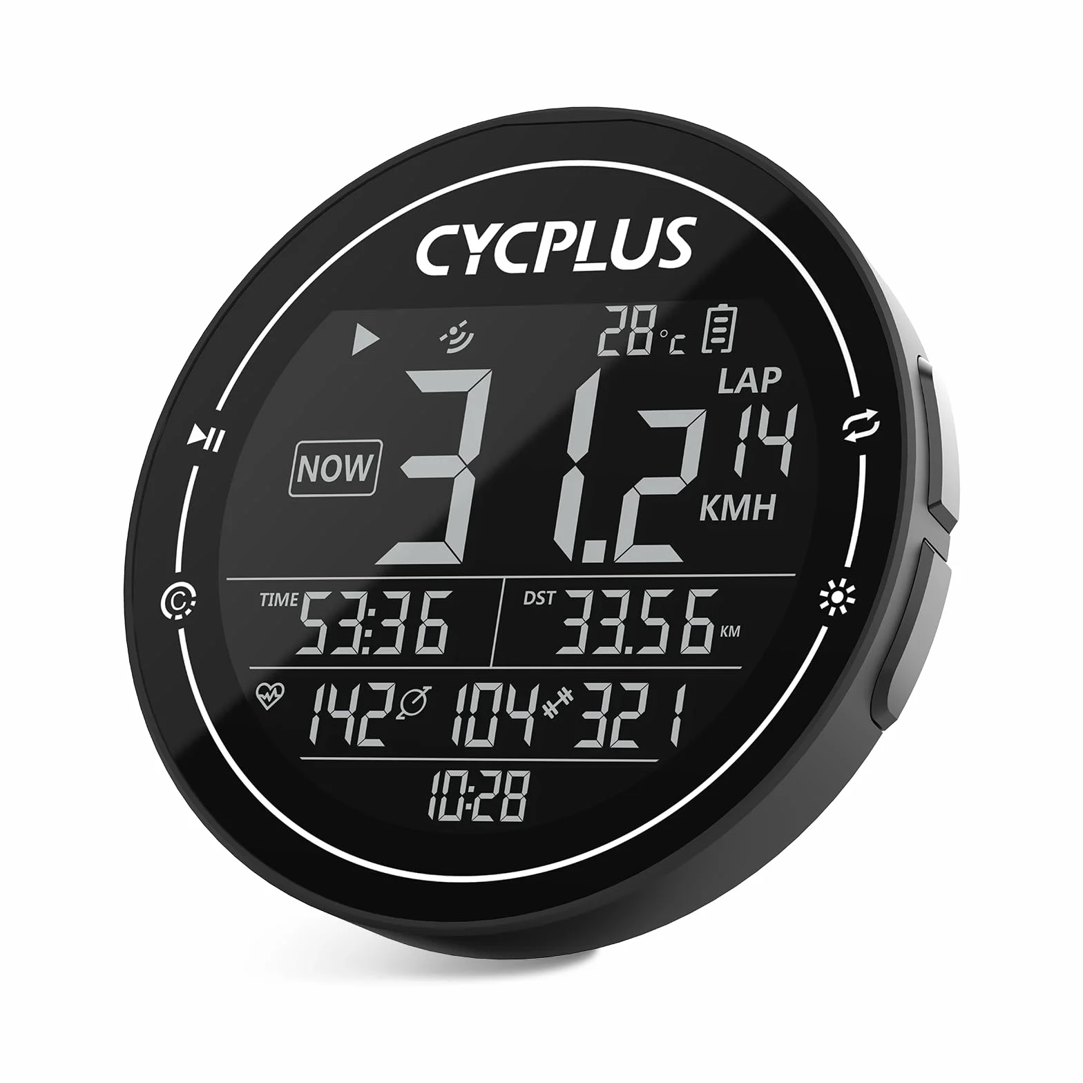 CYCPLUS Ordenador de Bicicleta GPS, Ordenador de Bicicleta inalámbrico, Resistente al Agua, IPX6, velocímetro Ant+, Ordenador de Bicicleta inalámbrico,Bluetooth, Compatible con Strava