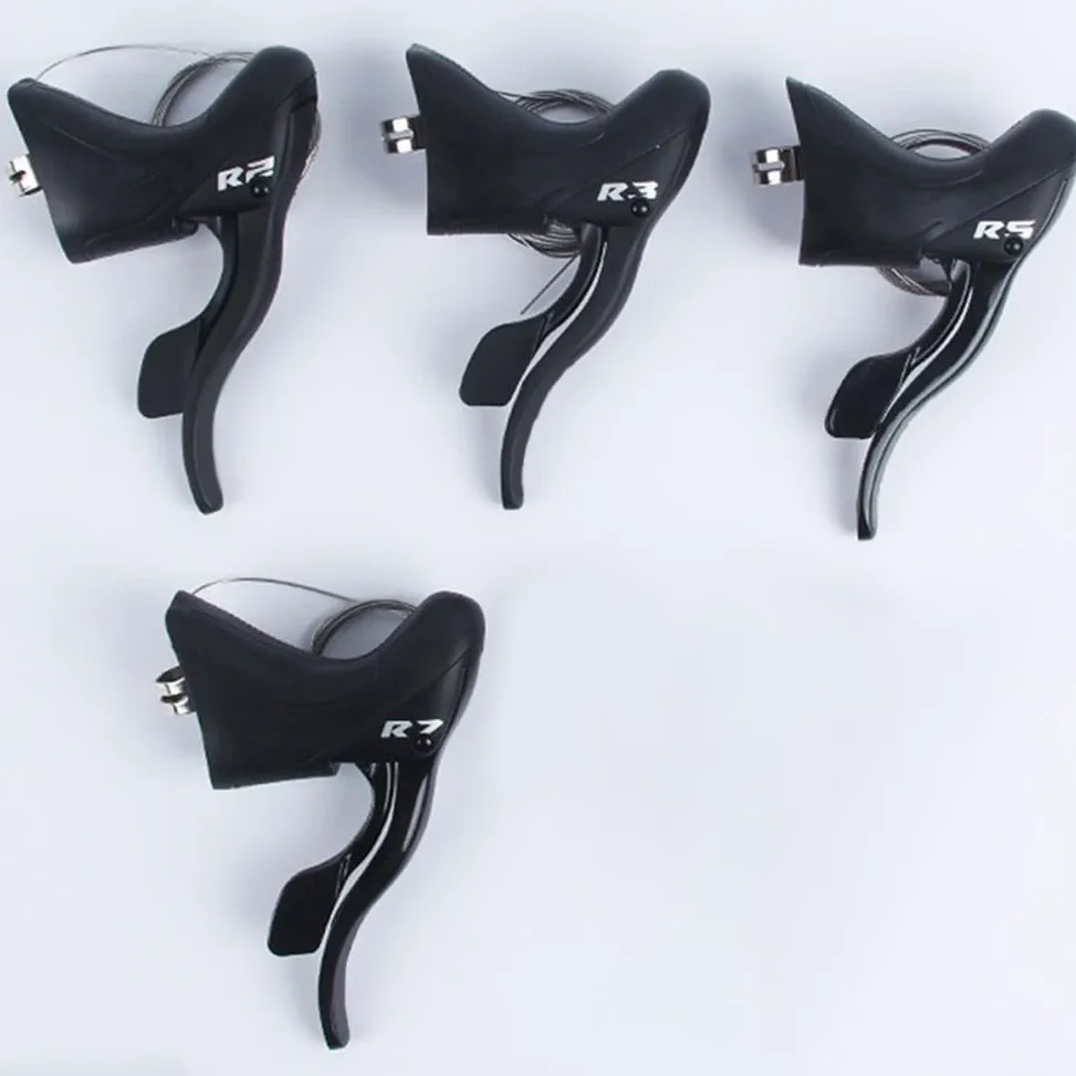 Para LTWOO R2 R3 R5 R7 Kit de palanca de cambios de bicicleta de carretera Aleación de aluminio y ABS Juego de palanca de cambios de bicicleta con cables para transmisión de 7 a 9