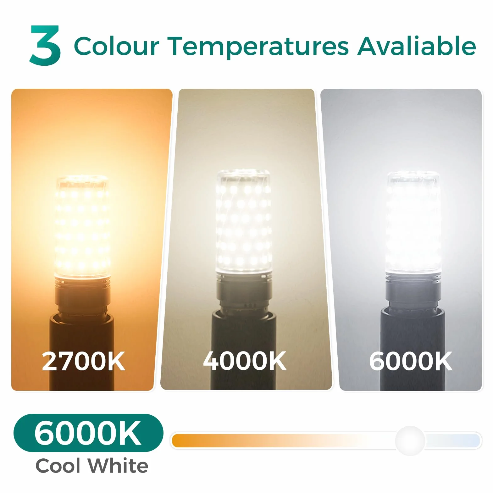 DiCUNO Bombilla LED E27 Maíz 10W 1400lm Luz frío 6000K No regulable 230V Pack de 2
