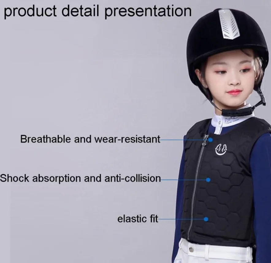 Luminexia Chaleco Protector de equitación,Chaleco Ecuestre Acolchado de EVA,Chaleco Protector Ecuestre,Chaleco de Seguridad para Montar a Caballo,cómodo y Ligero（Varios tamaños Disponibles）