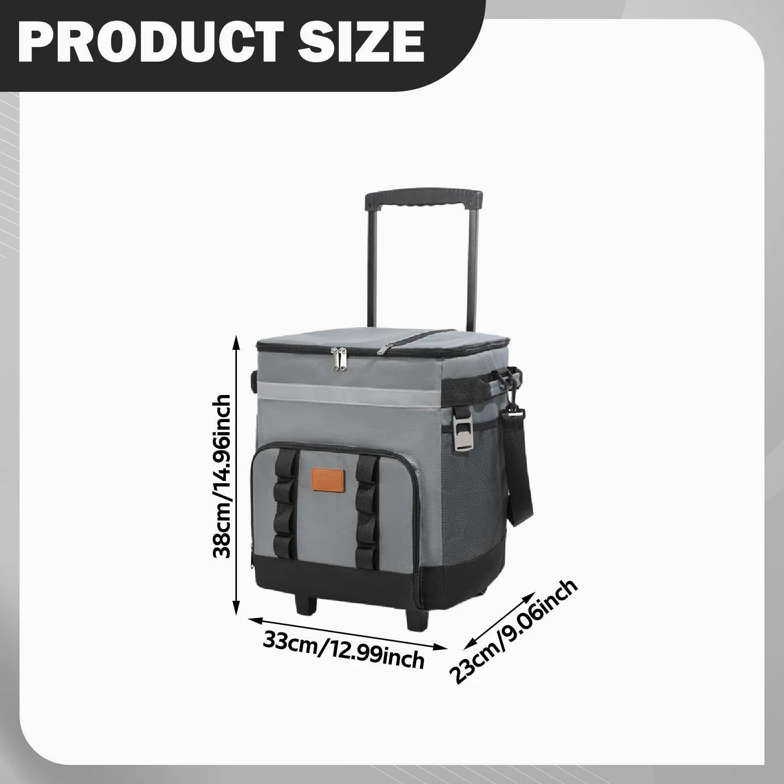 Rolling Portátil con Ruedas Giratorias Bolsa Térmica Grande Aislada Caja de Conservación de Frío Bolsa Impermeable con Cierre Seguro Fabricada