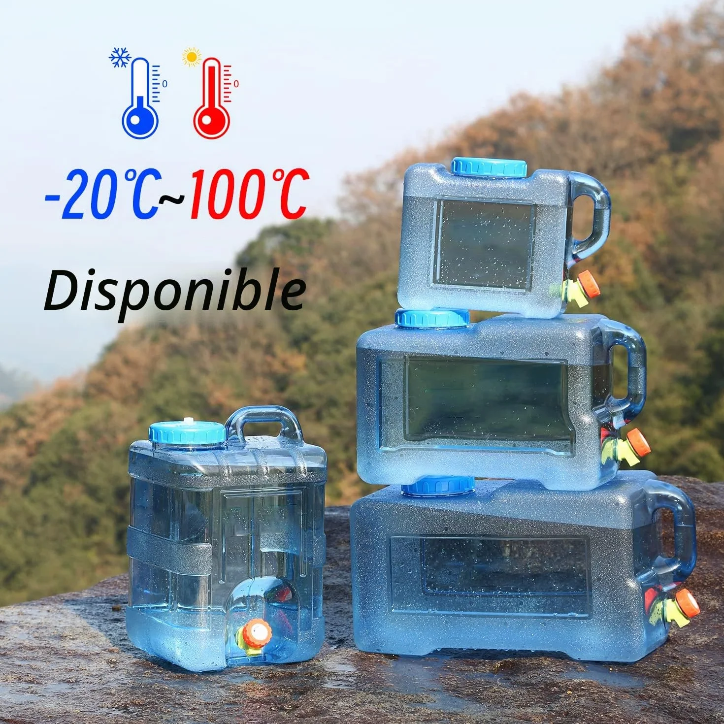 5-22L bidón de Agua con grifos, depósito de Agua con Grifo, contenedor de Agua para Camping, contenedor de Agua para Cocina, RV, Furgoneta, camión, Camping, Escuela