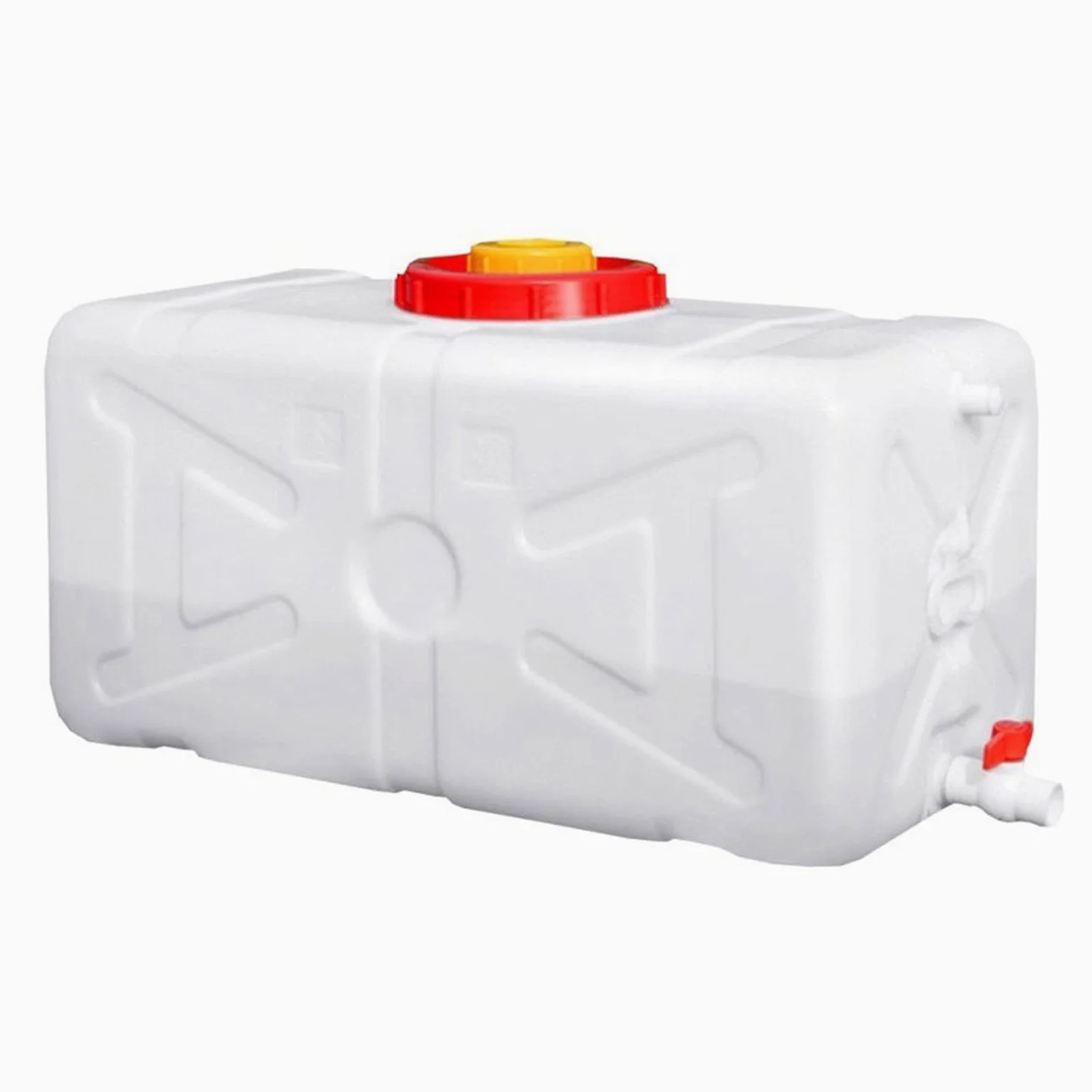 Depósito de agua Contenedor de agua de plástico Cubo de emergencia Transportador de agua 80L Cubo de agua portátil con un grifo Material plástico insípido Almacenamiento de agua al aire libre para