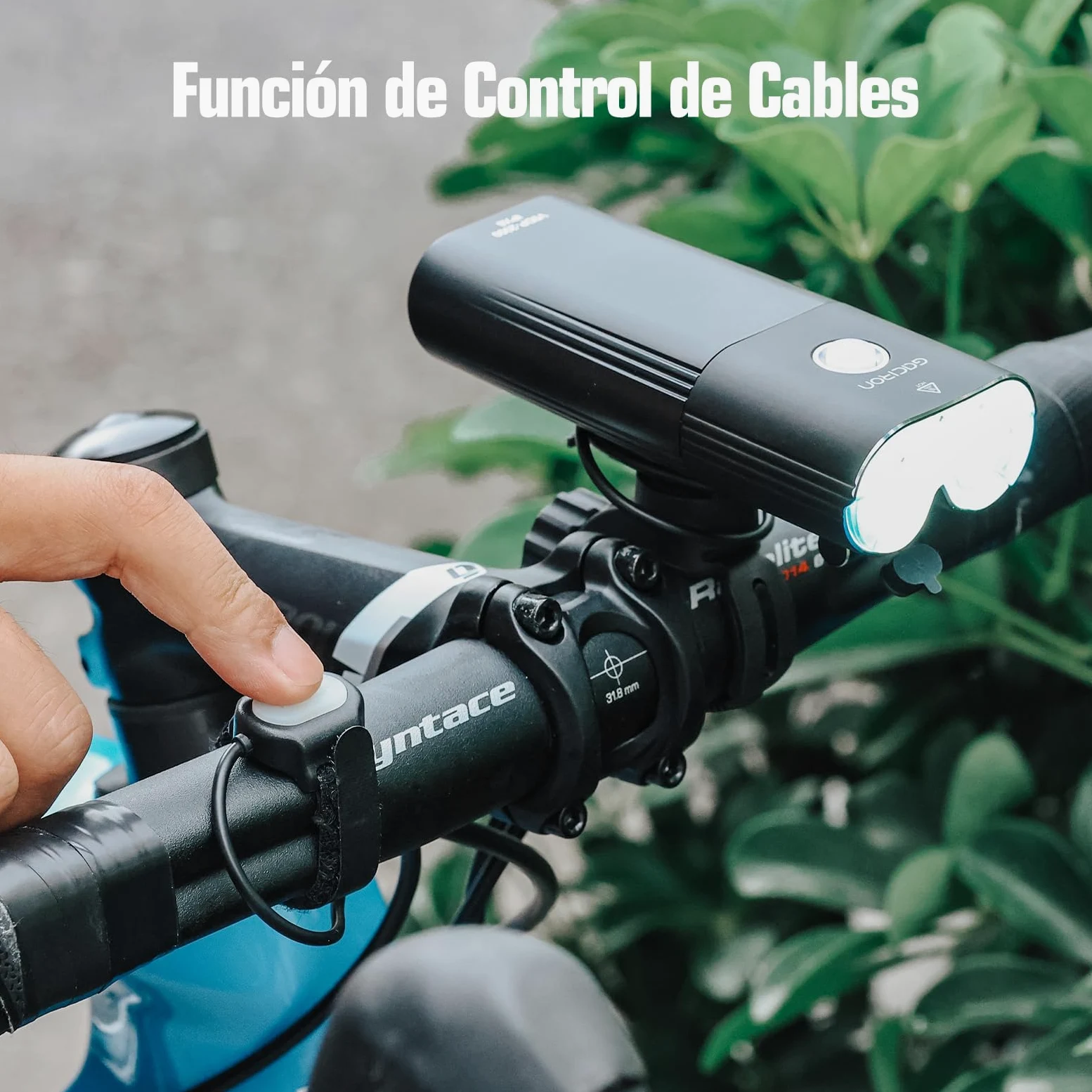 Gaciron V9DP luz Bicicleta Delantera,con función de Control Remoto con Cable,6 Modo de Brillo,luz Delantera Bicicleta Potente led con 6700mAh función de energía móvil,Luz Bicicleta de Aluminio