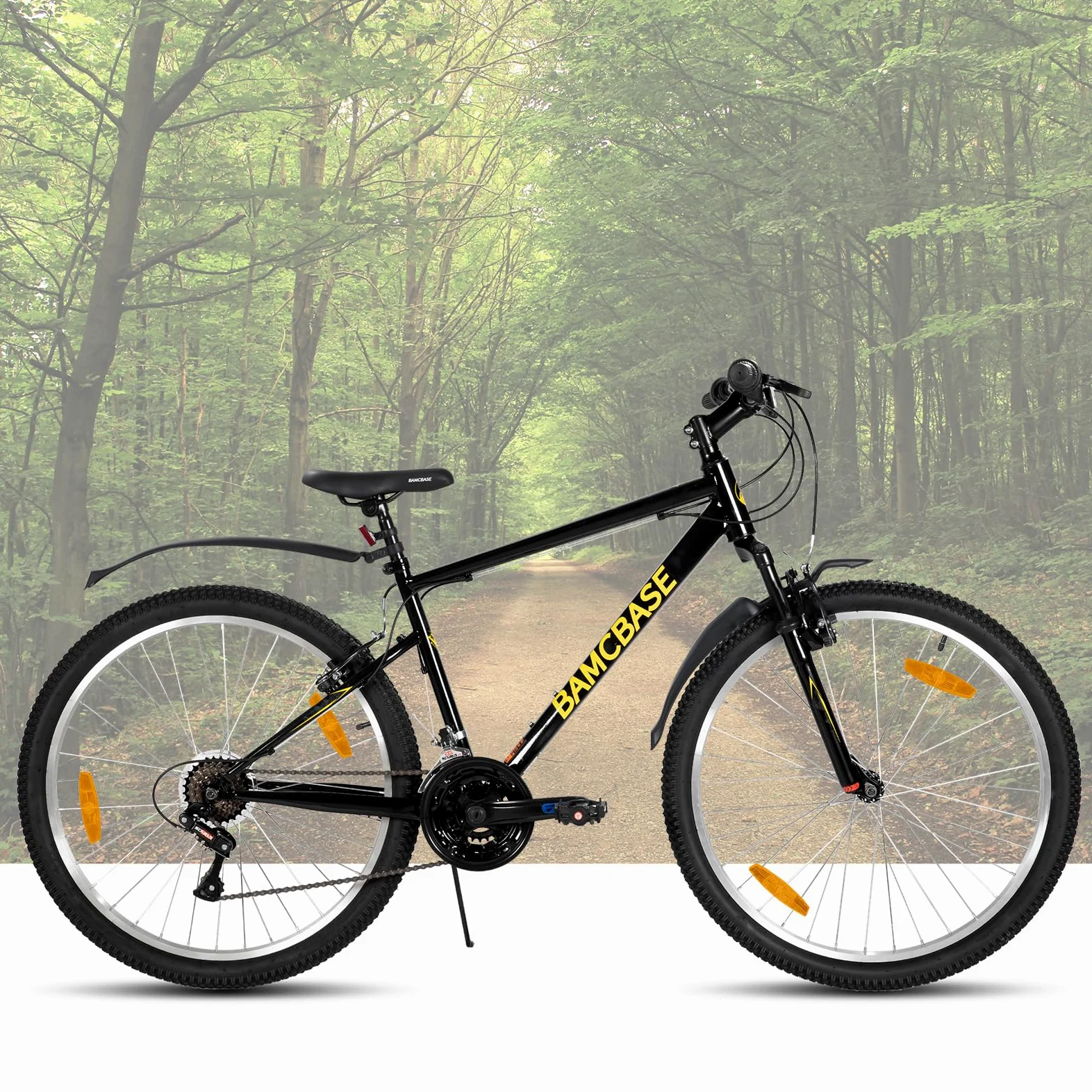 Hiland Bicicleta de Montaña 26/27,5/29 Pulgadas, 18 Velocidades para Mujeres y Hombres, Bici Adulto, Bicicleta de Montaña Frenos en V, MTB con Cuadro de Acero de Alto Carbono, Negro/Azul/Gris