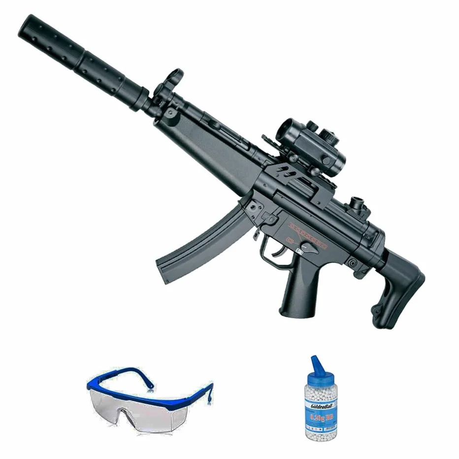 Pack ASG DiscoveryLine B&T5 A5 Rifle eléctrico (6mm) | Escopeta de Airsoft Calibre 6mm + biberón + Gafas de protección. Práctica de Airsoft