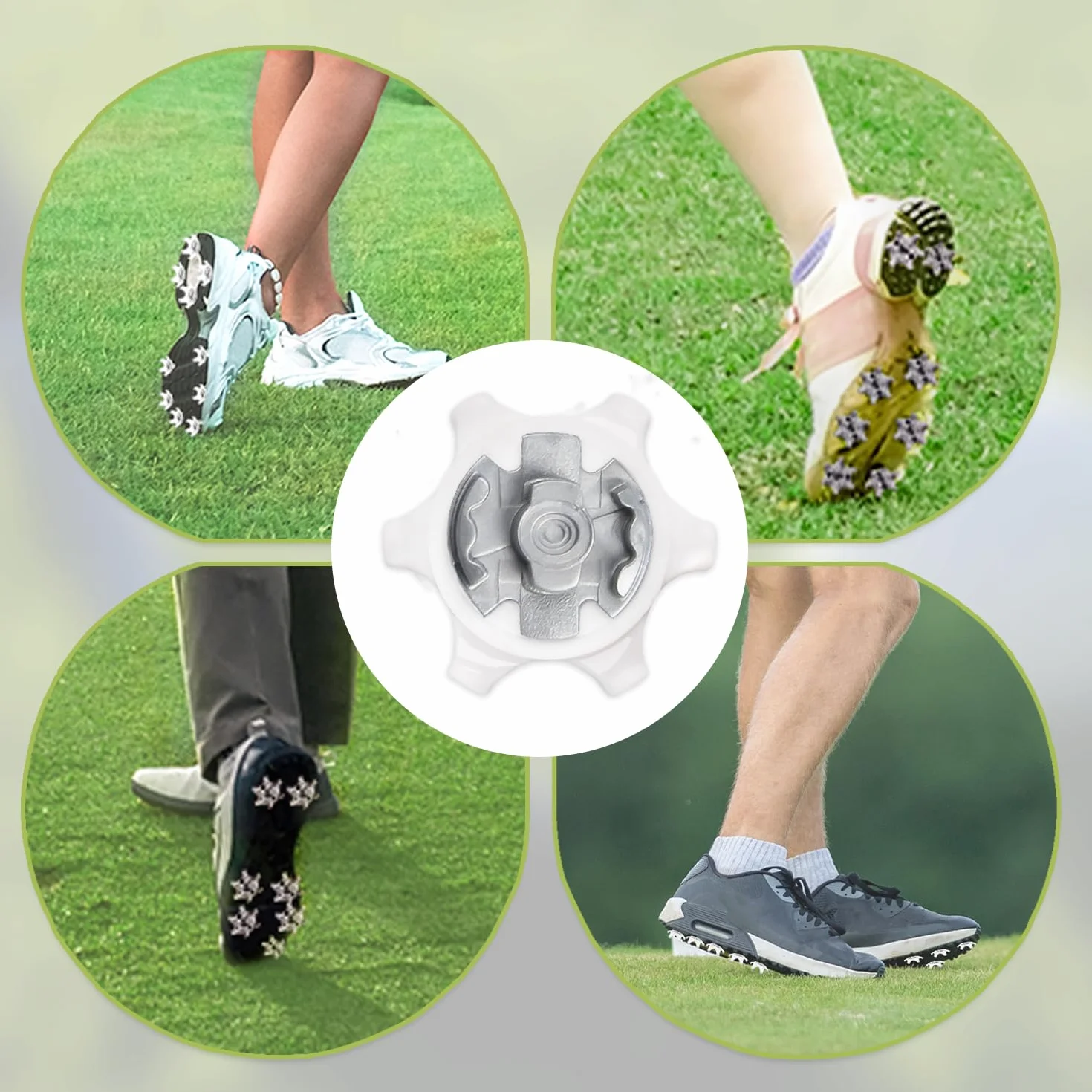 16 Tacos para Zapatos de Golf, Clavos para Zapatos de Golf, Clavos de críquet, Tacos roscados, Accesorios para Zapatos de Golf, Regalo para golfistas (Blanco)