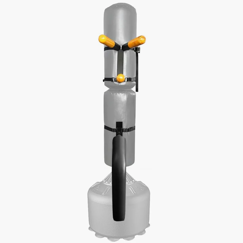 DYK&NX Muñeco de Madera Wing Chun, Muñeco de Madera de Perforación Wing Chun con Brazo de Resorte para Atar a Objetos Blandos