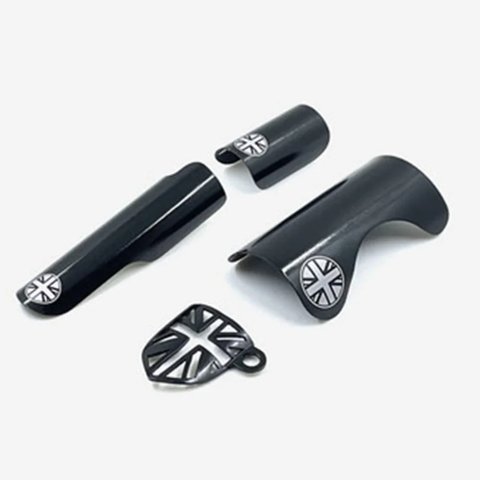 Pegatinas de aleación de aluminio BMX para brompton pegatina Horquilla soporte inferior horquilla trasera evita la fricción para brompton proteger (negro)