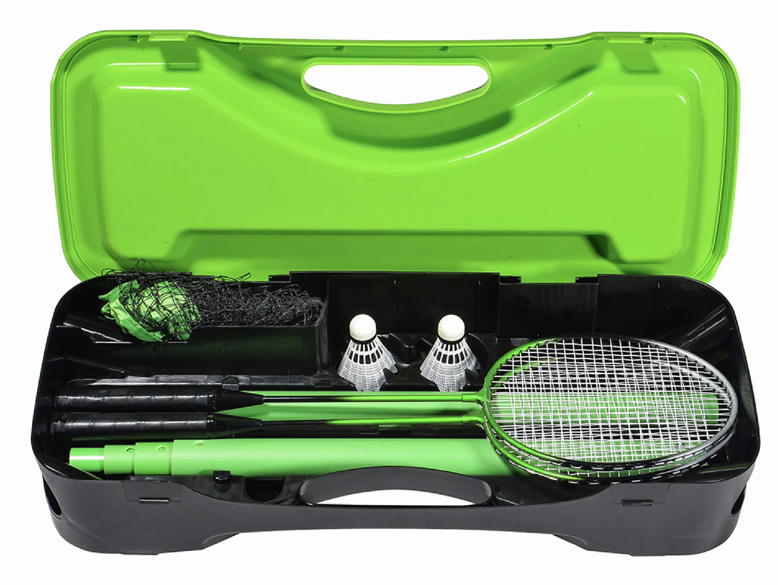 Badminton juego completo con redes raquetas volantes funda almacenamiento 295 x 38 x 154 cm