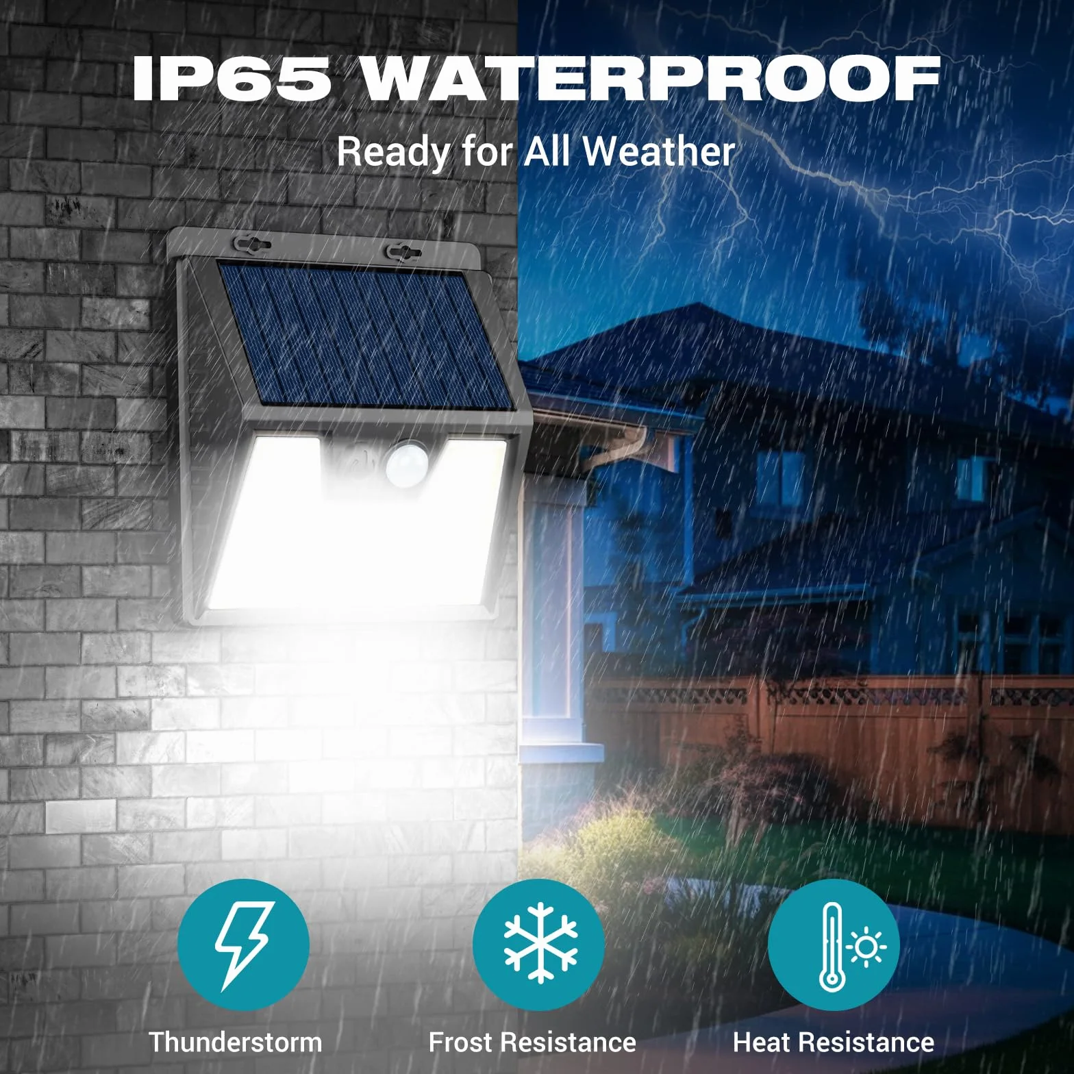 Luz Solar Exterior Potente Blanco Frío 140 LED IP65 Sensor de Movimiento 6 Paquete