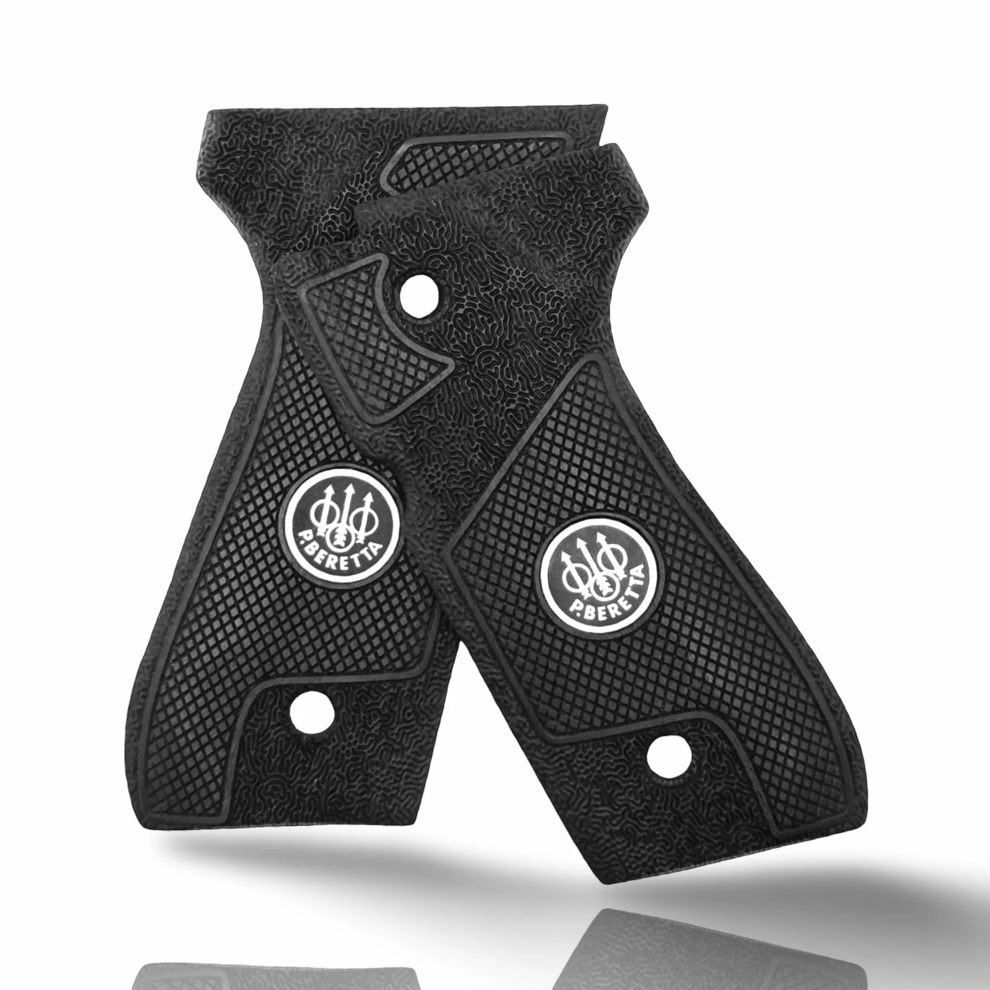 Cachas de Madera para Beretta 92FS, 92F, 92A1, 96A1, Serie 92 - Madera de Haya, Color Negro