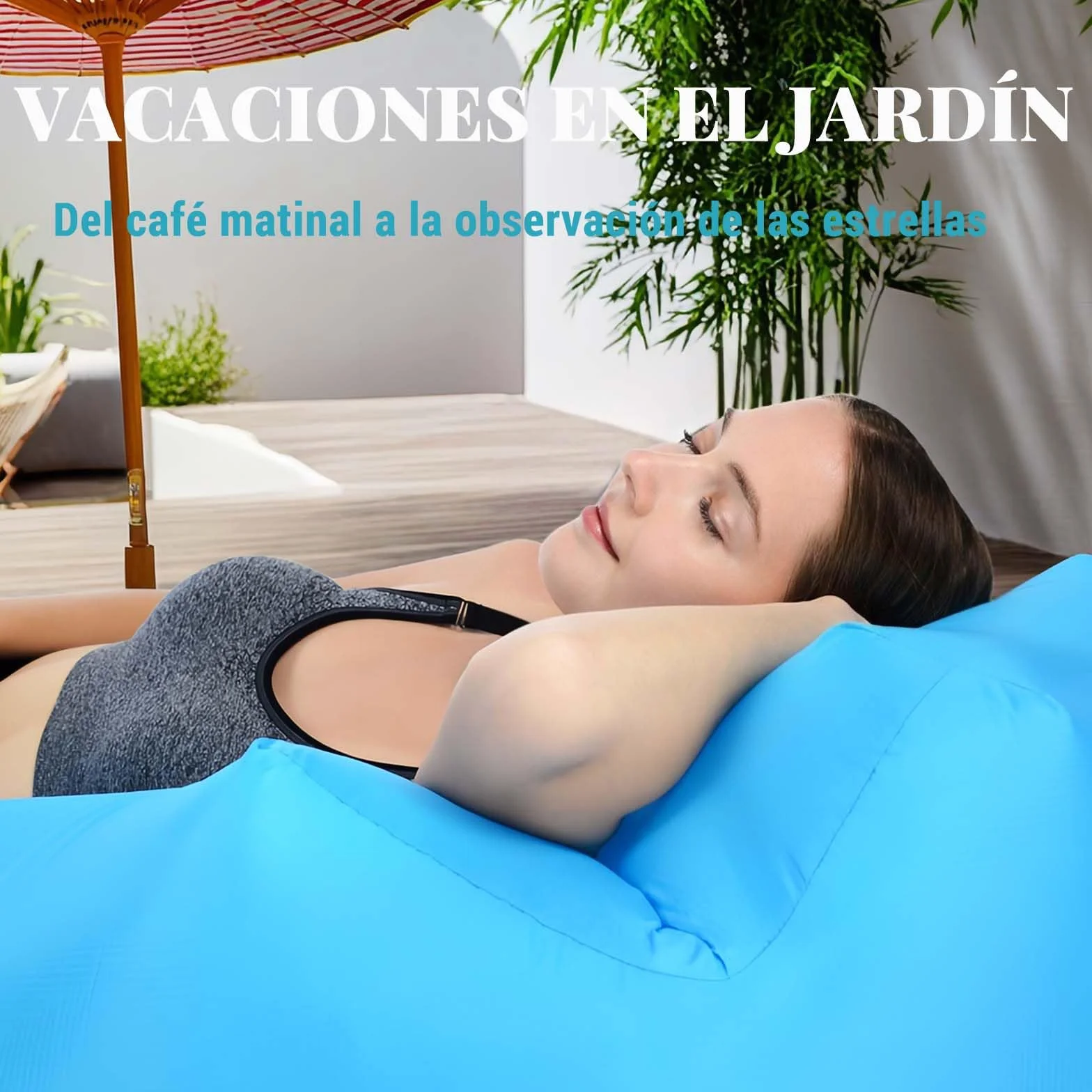 Tumbona Hinchable, Impermeable, antifugas de Aire, con Embalaje portátil, sofá Inflable y Silla de Aire para Viajes, acampadas, Senderismo y Fiestas en la Playa