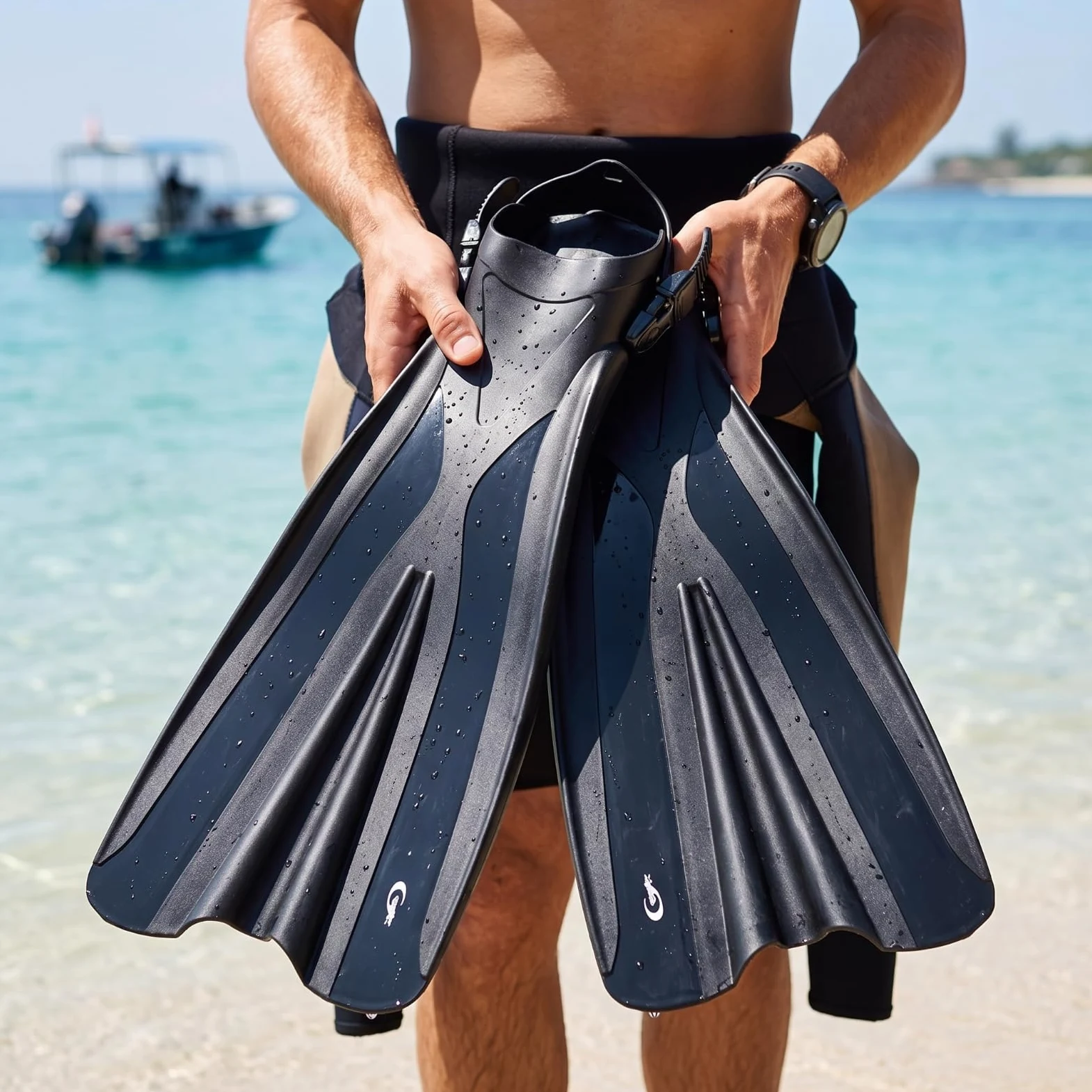 predolo Aletas Talón Abierto Hidrodinámicas Aletas Largas con Correa Table Flexibles para Bañistas, Buceo