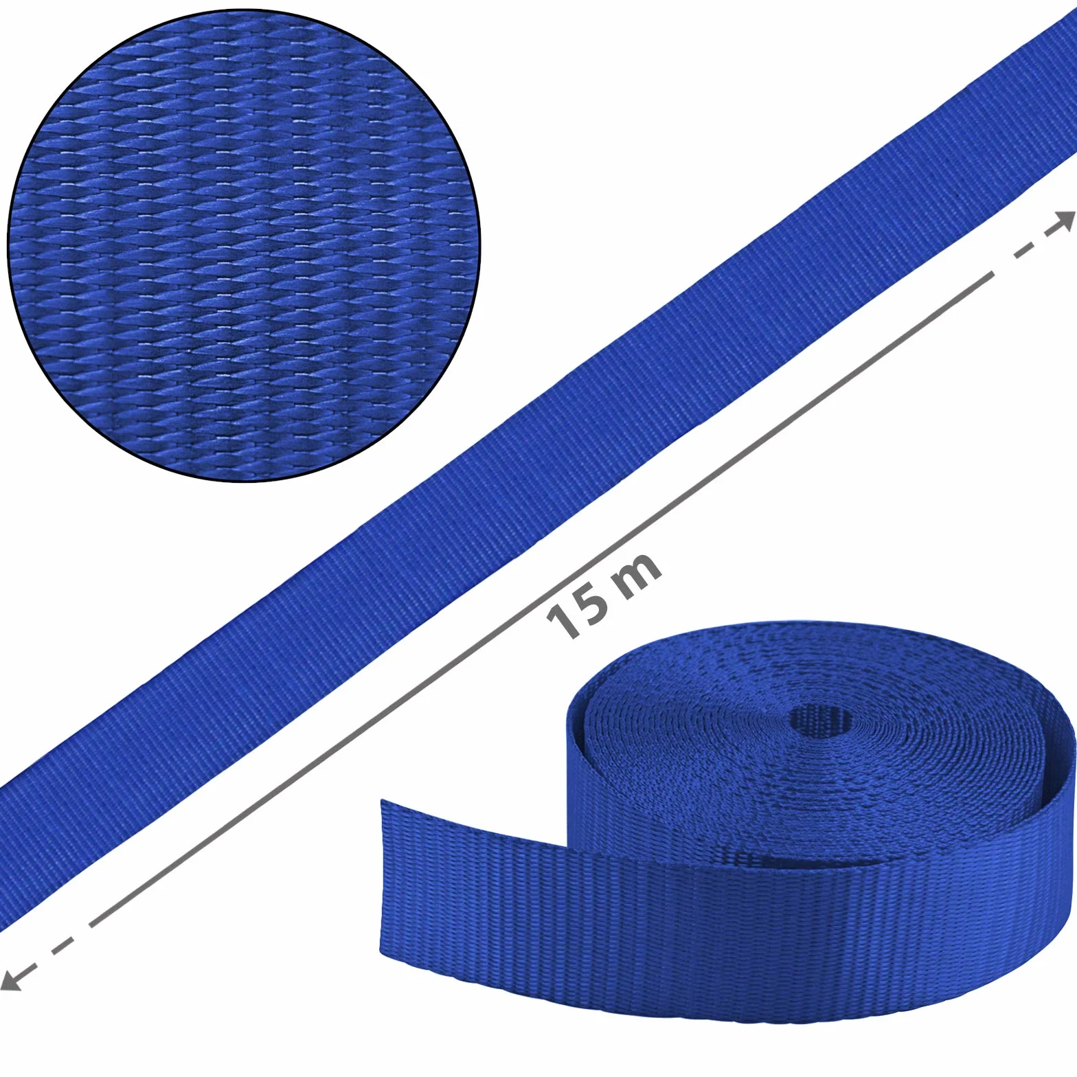 ALPIDEX Slackline 15 m para principiantes y expertos , Carga máxima 2 toneladas , Incl. una bolsa de transporte, Color:azul