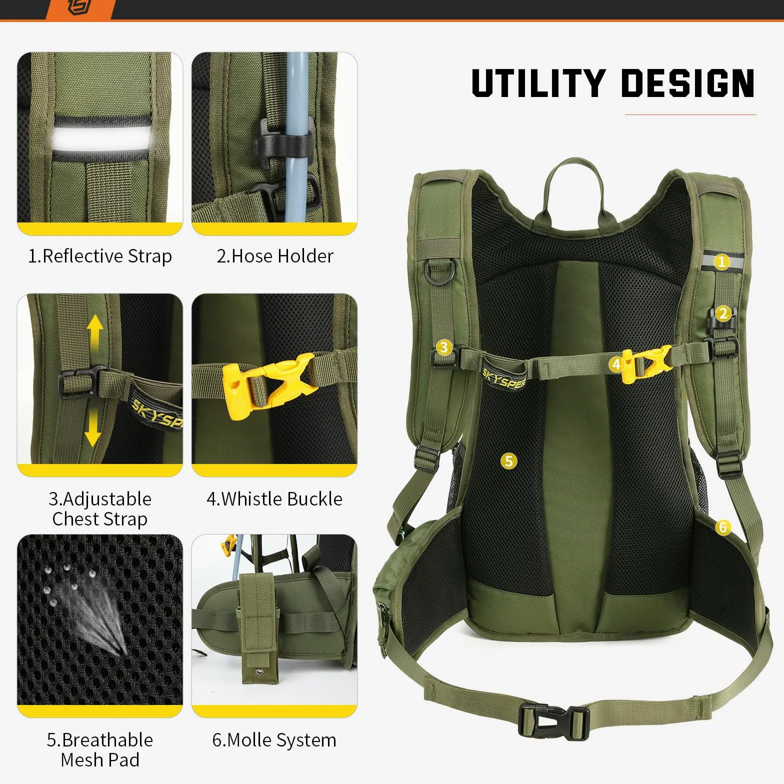 SKYSPER 20L Mochilas para Ciclismo Ultraligero con Funda para Casco Mochila de Hidratación Impermeable Mochila de Bicicleta Mochila Deportiva Hombre Mujer para MTB Deportes al Aire Libre