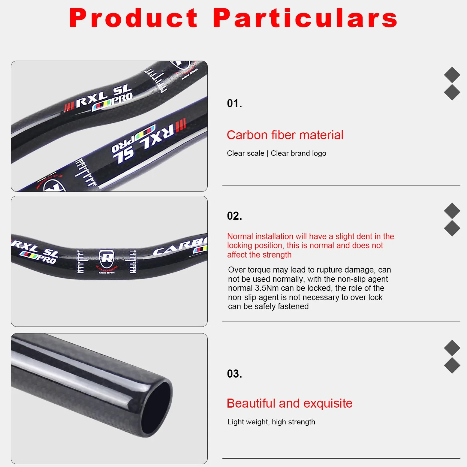 RXL SL 25.4 suspensión de bicicleta de montaña de carbono 3K brillante negro perchas mtb 680mm
