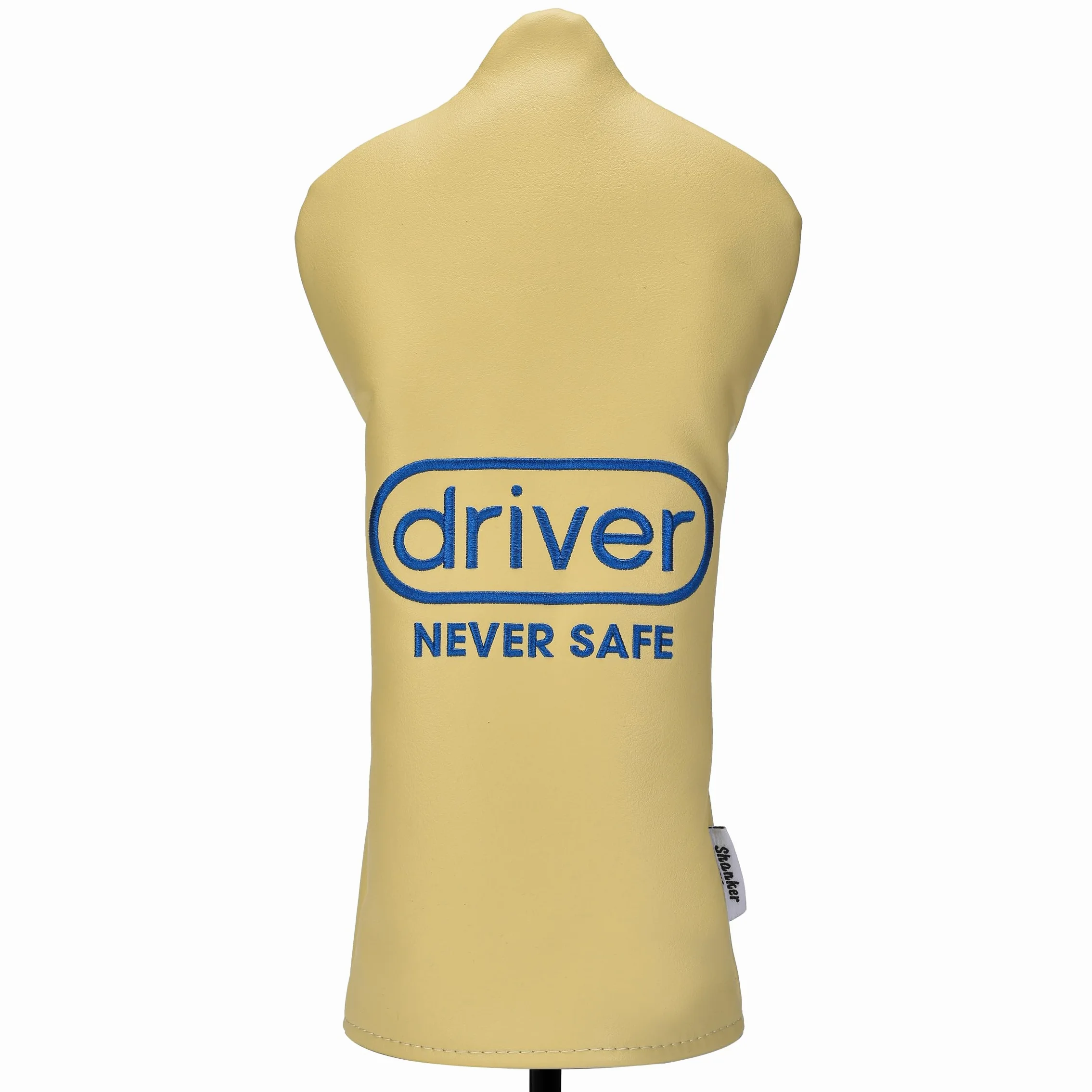 Funda para conductor de golf Shanker Driver Never Safe, piel sintética, diseño atrevido