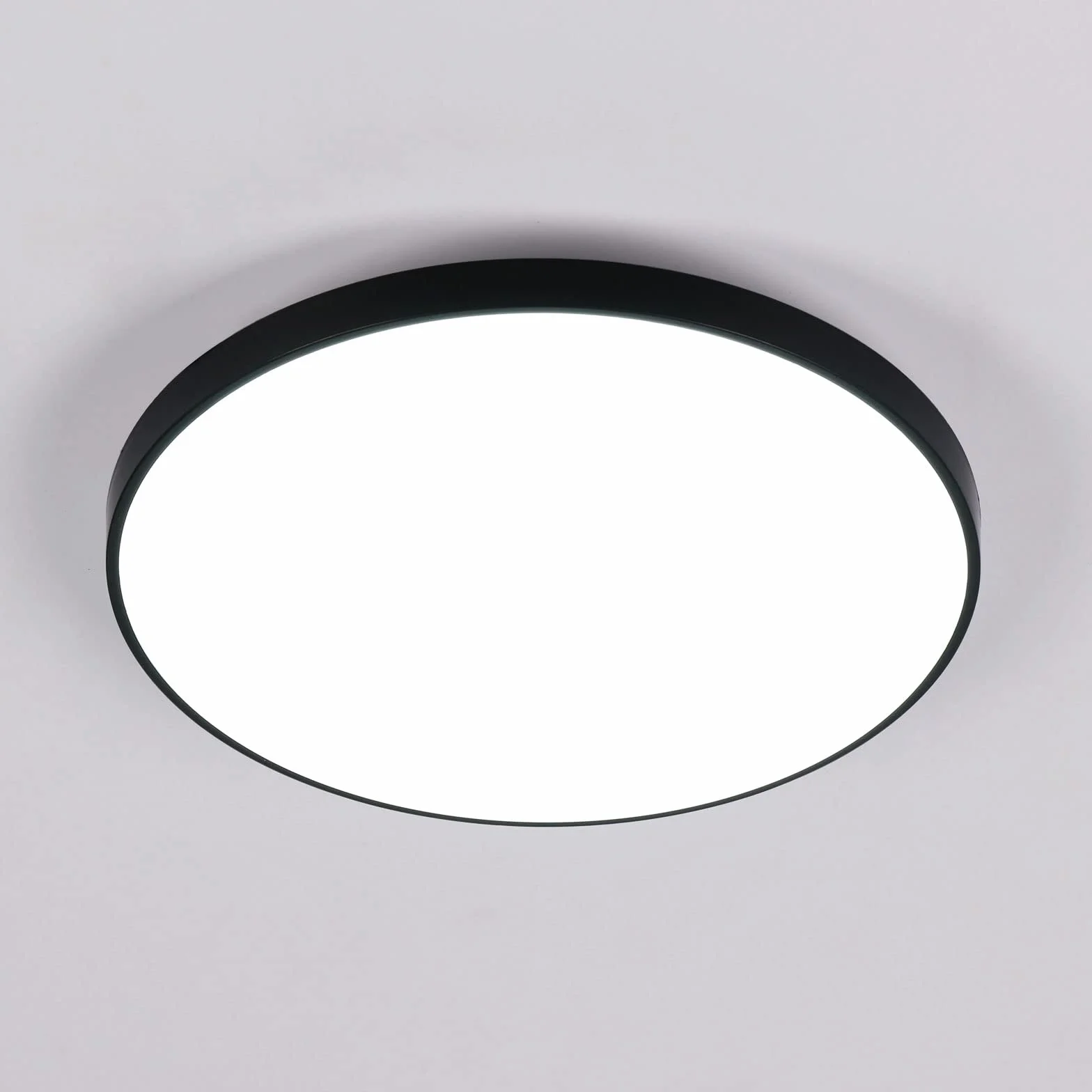 Lampara LED Techo Moderno 24W 6500K Blanco Frio IP54 Impermeable Ø27cm Negro
