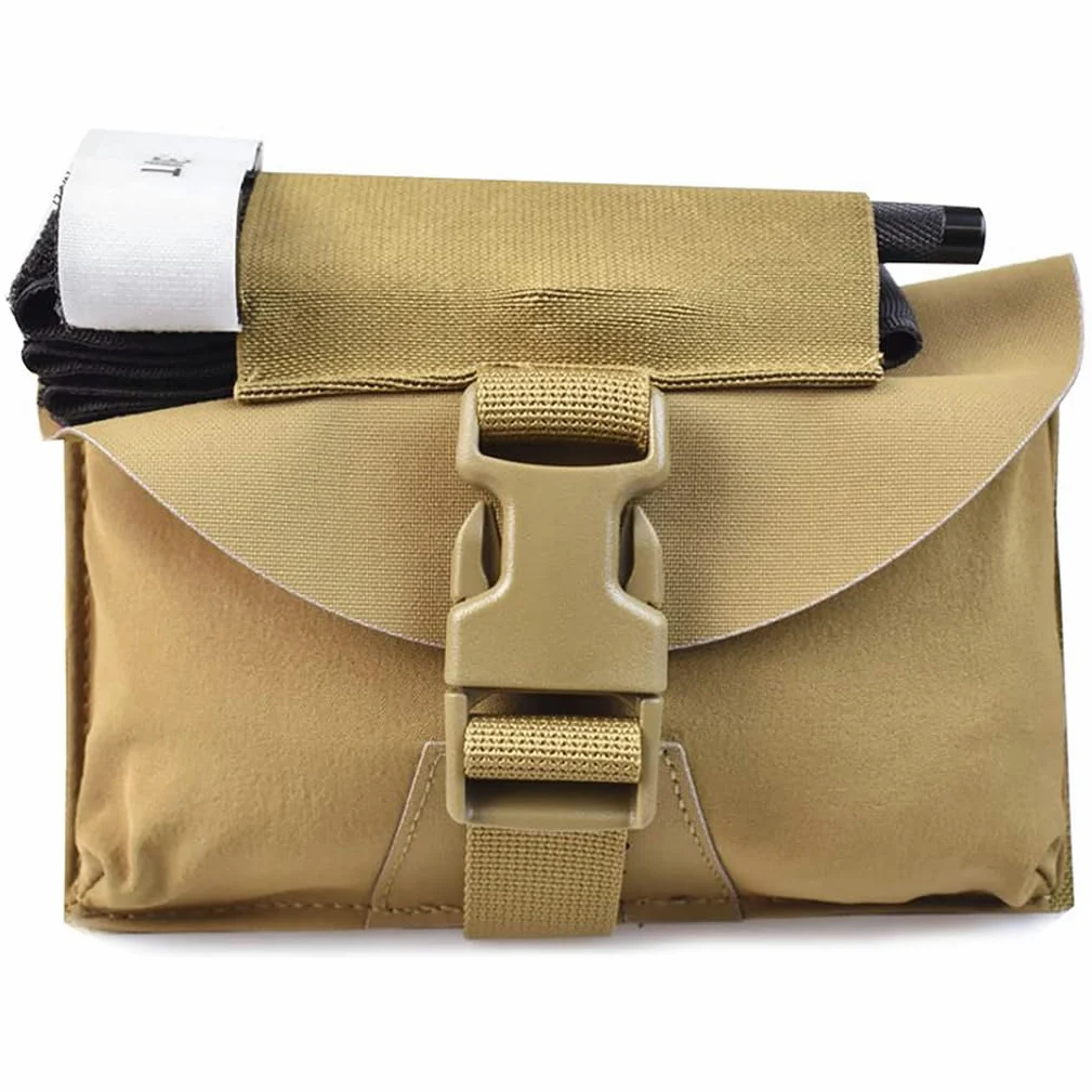 Bolsa táctica para exteriores IFAK Molle, kits de primeros auxilios, caza, airsoft, paintball, emergencia médica, liberación rápida, bolsa EMT portátil con torniquete, Tan, Talla única