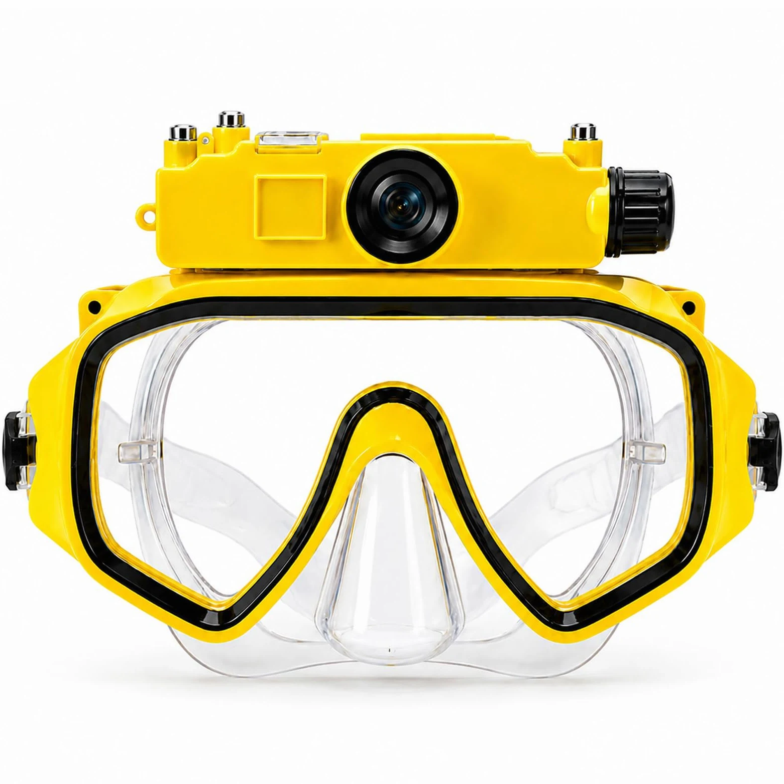 Denash Gafas de Buceo con Cámara, Máscara de Snorkel Gran Angular 2K | Fotografía Subacuática 2K, Lente Gran Angular FOV de 100°, Soporte de Profundidad de 15M, Estabilización de Imagen con
