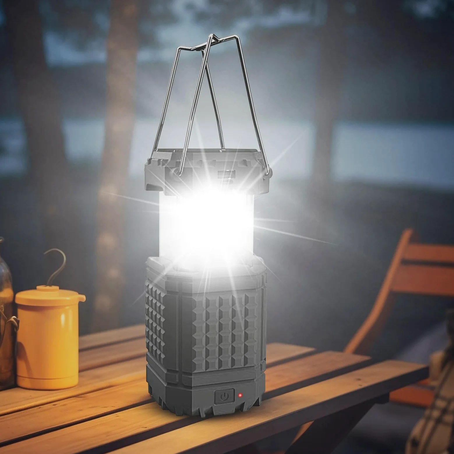 Linterna Solar de Camping Linterna de Camping Plegable y Impermeable | Lámpara LED USB Solar para Tienda de Campaña para Camping, Pesca, Senderismo, Playa, Reparaciones del Coche, Jardín, Patio