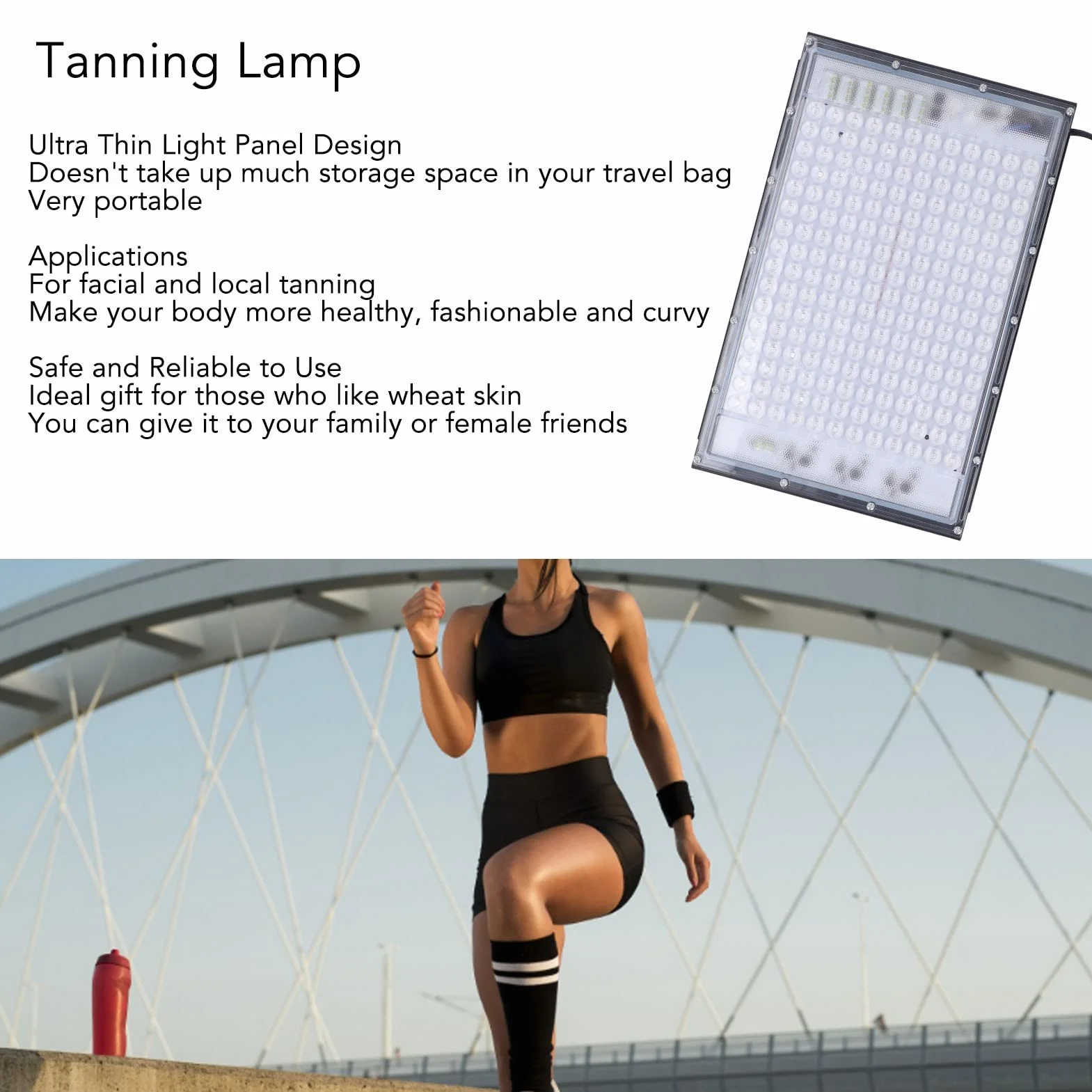 Lámpara de Bronceado 460nm 192 LED Luz Azul para Cara y Cuerpo con Kit Colgante
