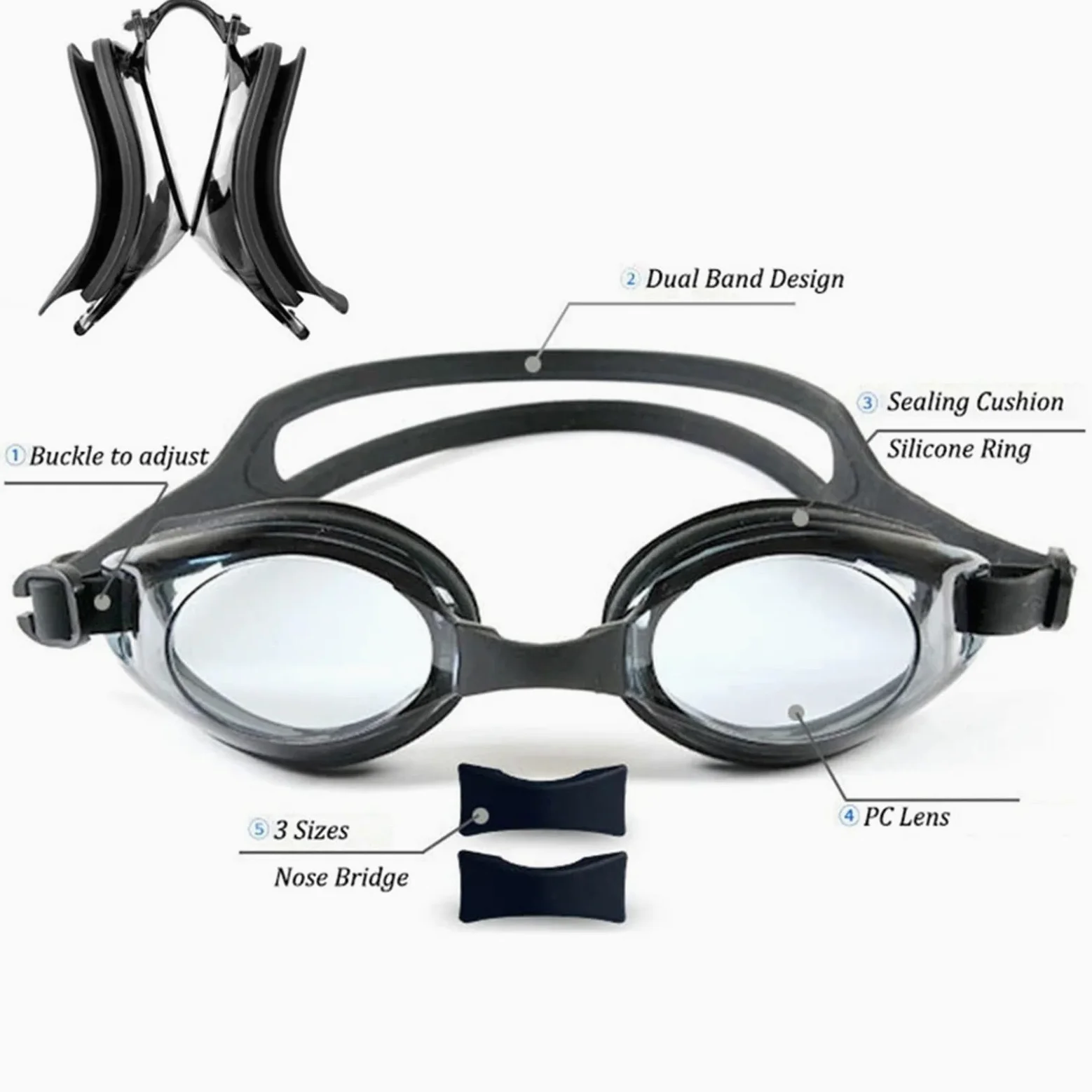 Gafas de natación Hombre Mujer Niño Natación Para Deportes | Gafas for piscina, gafas impermeables for deportes acuáticos, gafas ópticas antivaho