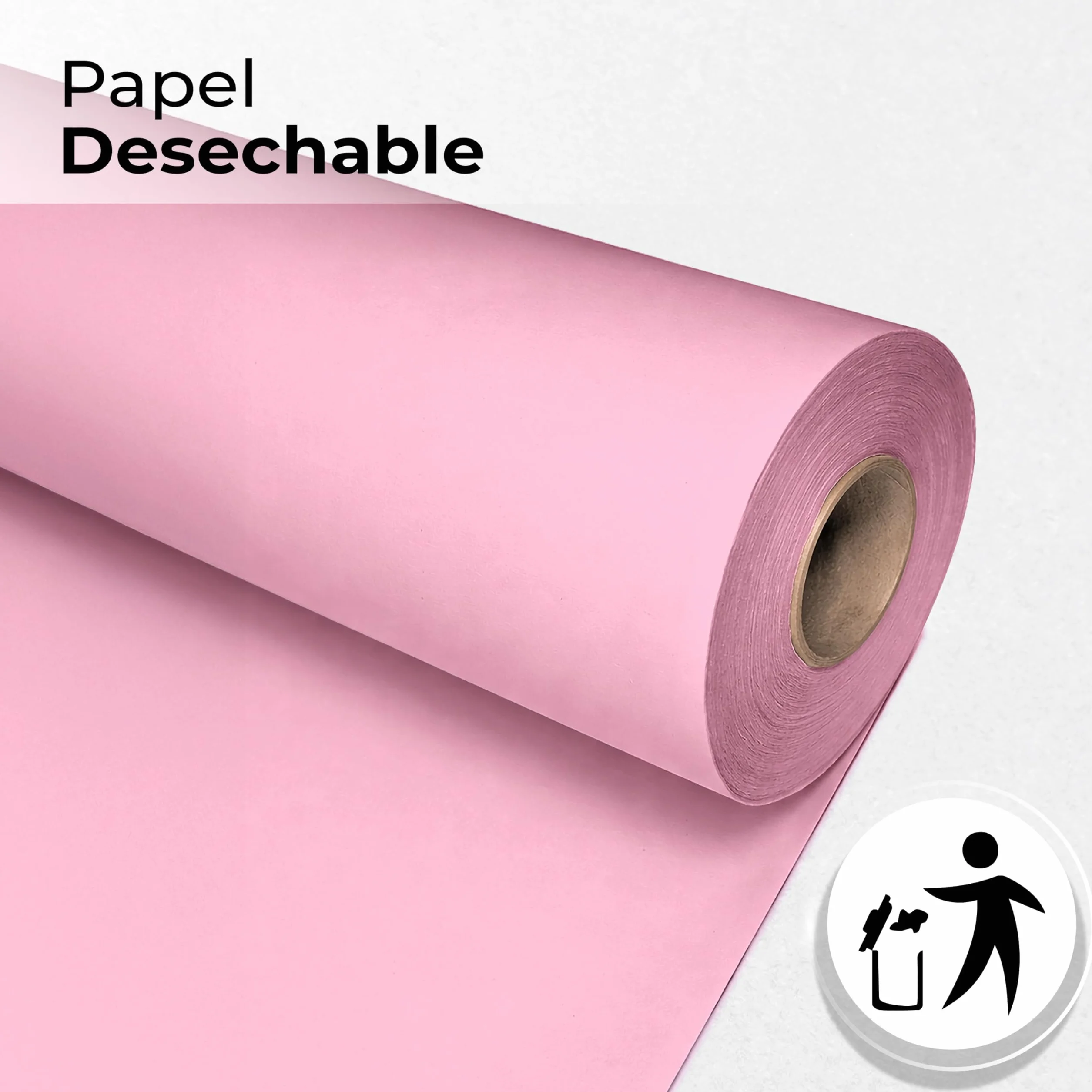 Rollo de Papel Camilla 1 Capa 70 metros Sin Precorte Masaje y Estetica Rosa