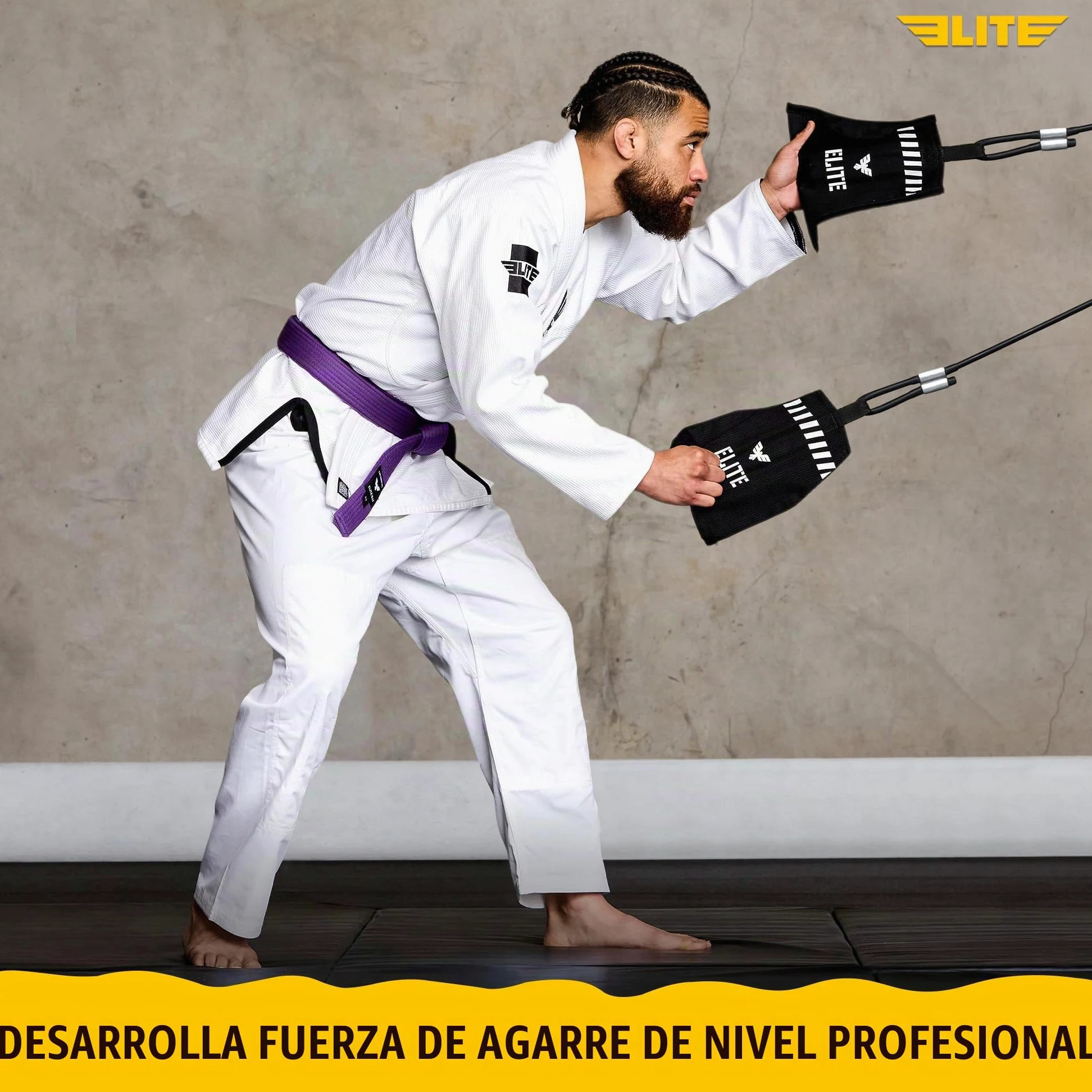 Elite Sports Jiu Jitsu Grip Trainer Simulate Gi - Entrenador de fuerza de agarre para BJJ MMA Judo y entrenamiento de agarre