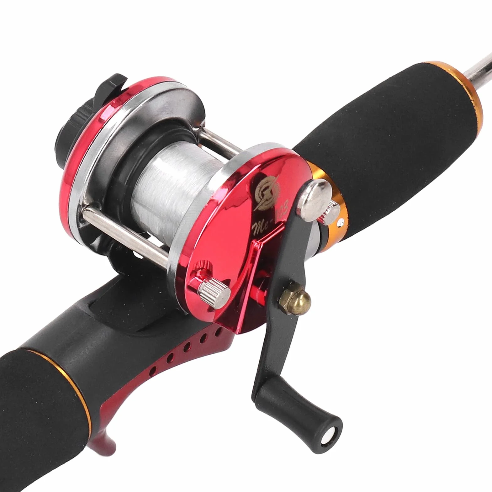 Keenso Caña de Pescar en Hielo de Invierno, Carrete de Pesca con Hilo de Pescar, Anzuelo de Pesca en Hielo, Juego de Engranajes Combinados para Pesca Al Aire