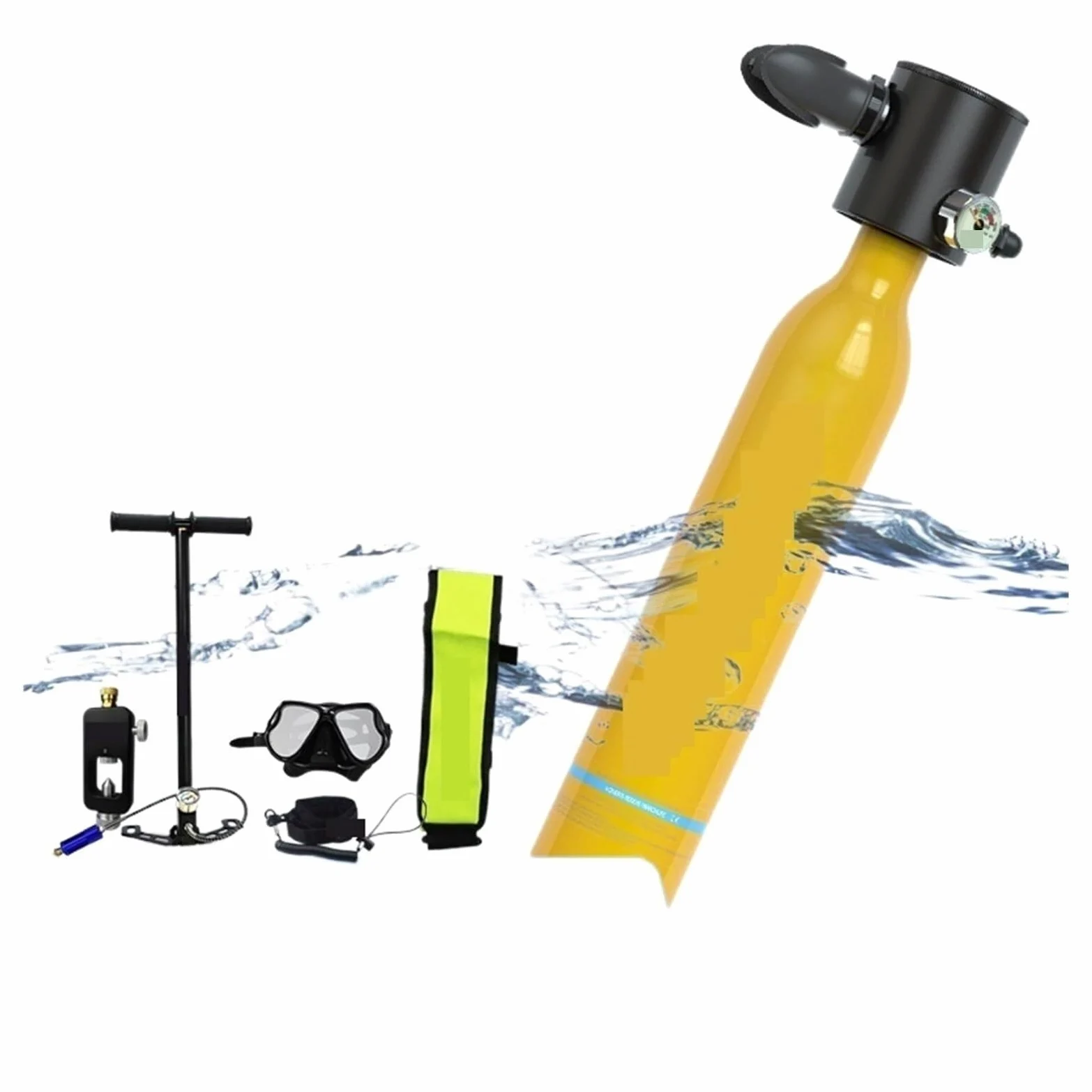 Mini tanque de buceo de 0,5 L, equipo de buceo portátil para mayor seguridad y experiencia submarina mejorada, cilindro de oxígeno para respirar sin esfuerzo bajo el agua