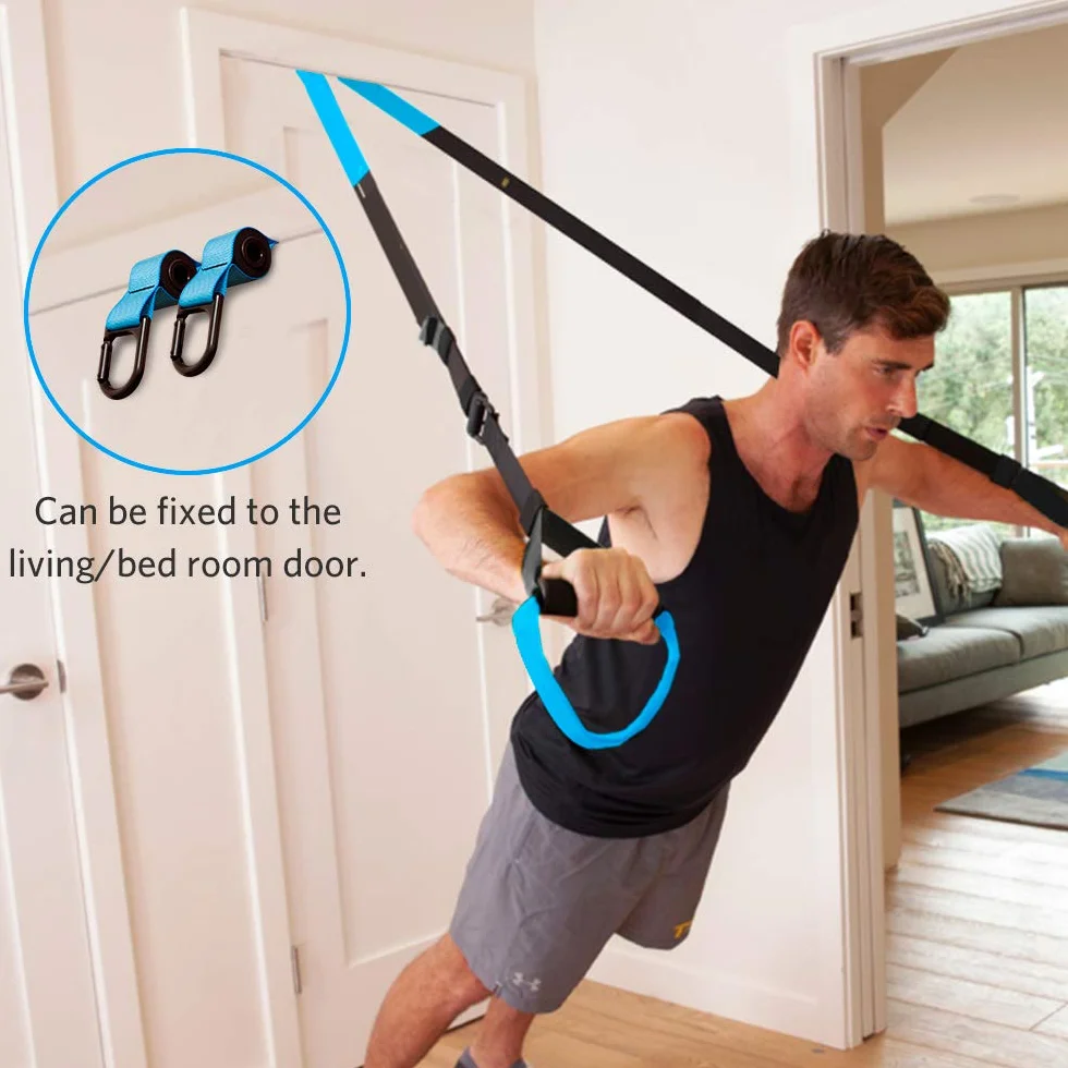 Dusgut Entrenamiento en Suspensión, Bandas Elásticas Fitness, Mejora la Flexibilidad y el Equilibrio, Adecuado para Entrenamiento Muscular, Entrenamiento Central, Ejercicio Aeróbico (Azul)