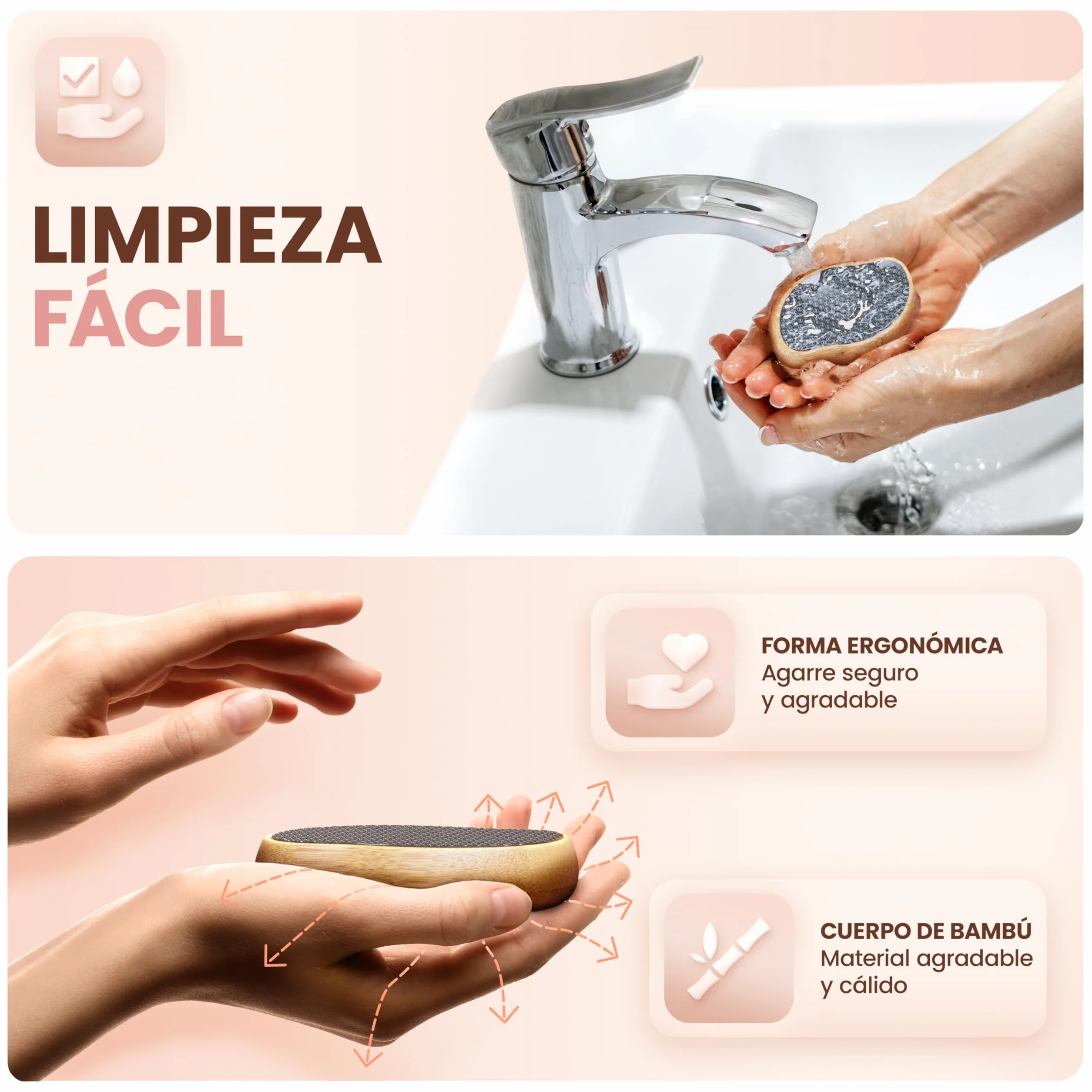 BAMBUA Lima Pies Durezas - Piedra Pomez Anti-Callos Vidrio Nano Eliminar Callos - Negro