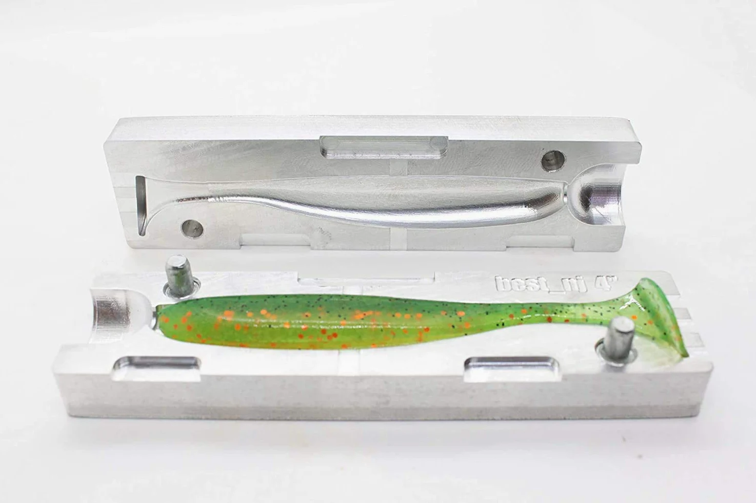 Molde de Pesca de plástico Flexible para la fabricación de señuelos por inyección fácil de 10,2 cm (Aluminio CNC)