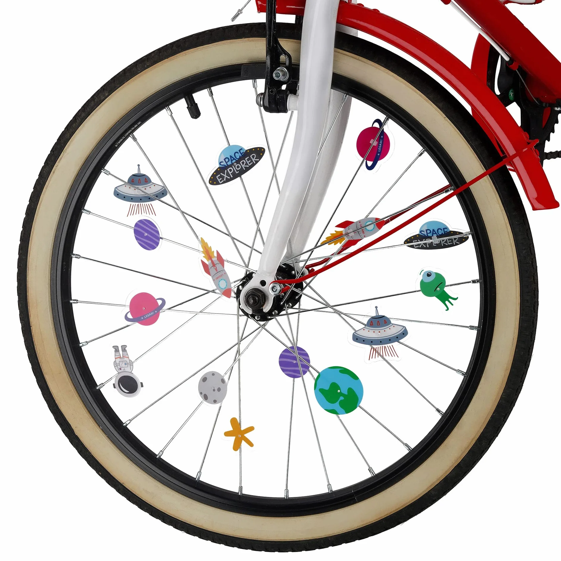 Legami - Juego de 30 Adornos para radios de Bicicleta, fáciles de enganchar y Quitar, para niños, Tema del Espacio