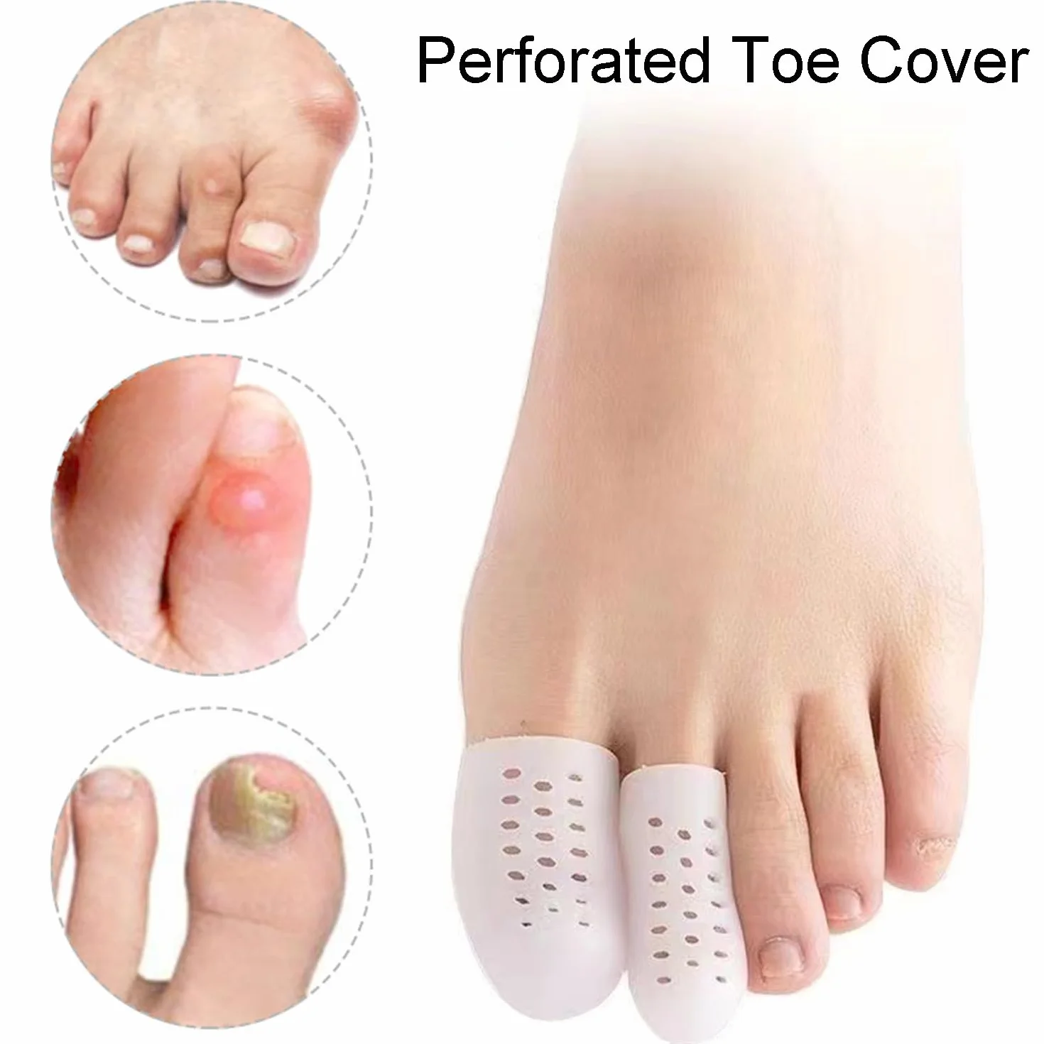 Protector Dedos Pie Silicona Transpirable Punteras Gel Ampollas Callos Alivio Dolor Fricción 10 Piezas (5 Pares)