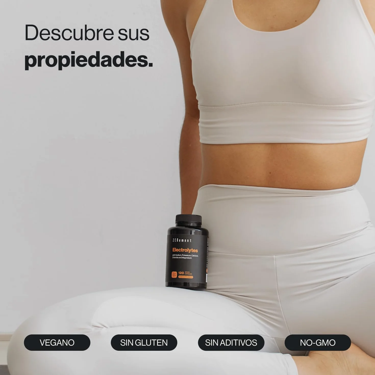 Electrolitos Minerales Sodio Magnesio Potasio Calcio 120 Cápsulas Vegetales Sin Gluten Sin Azúcar Zenement