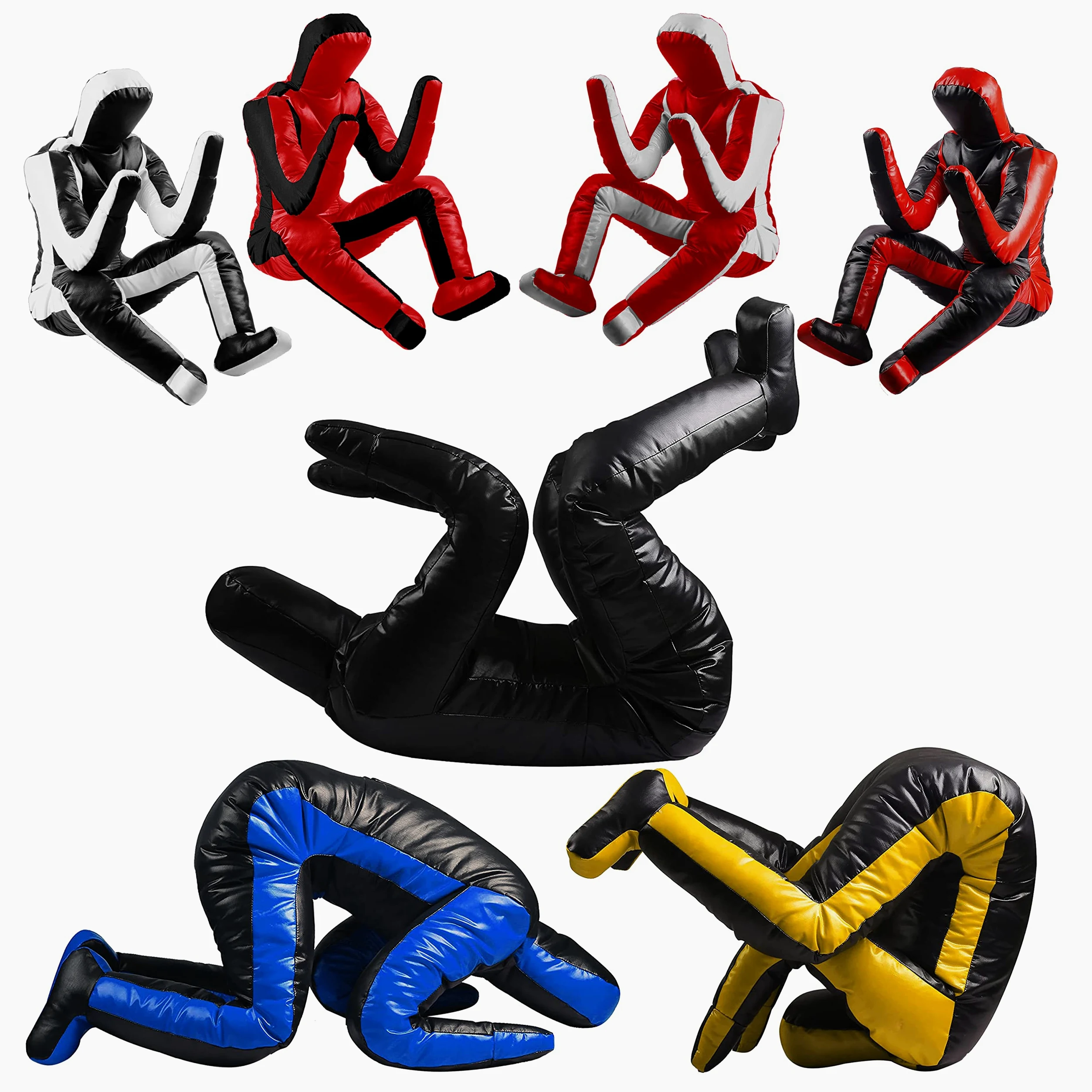 MMA - Maniquí de Agarre ROX Fit Judo Dummy BJJ Lucha Libre Maniquí Sentado Posición Brasileña JIU Jitsu Submission Auto Defensa Entrenamiento Elegir Maniquí 170 cm Sin Relleno (Negro Completo)
