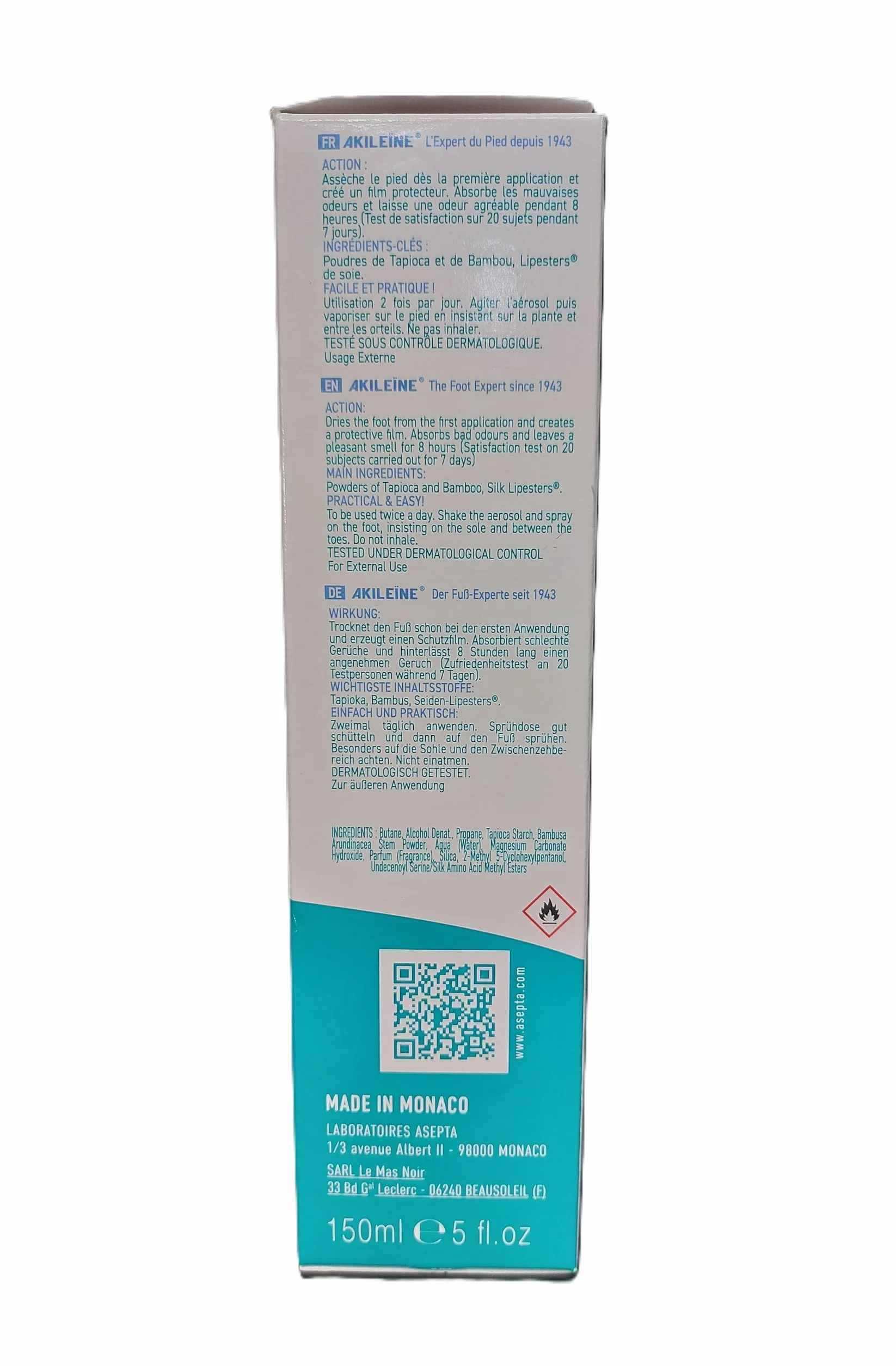Akileine Spray Polvo Secante 150 gr