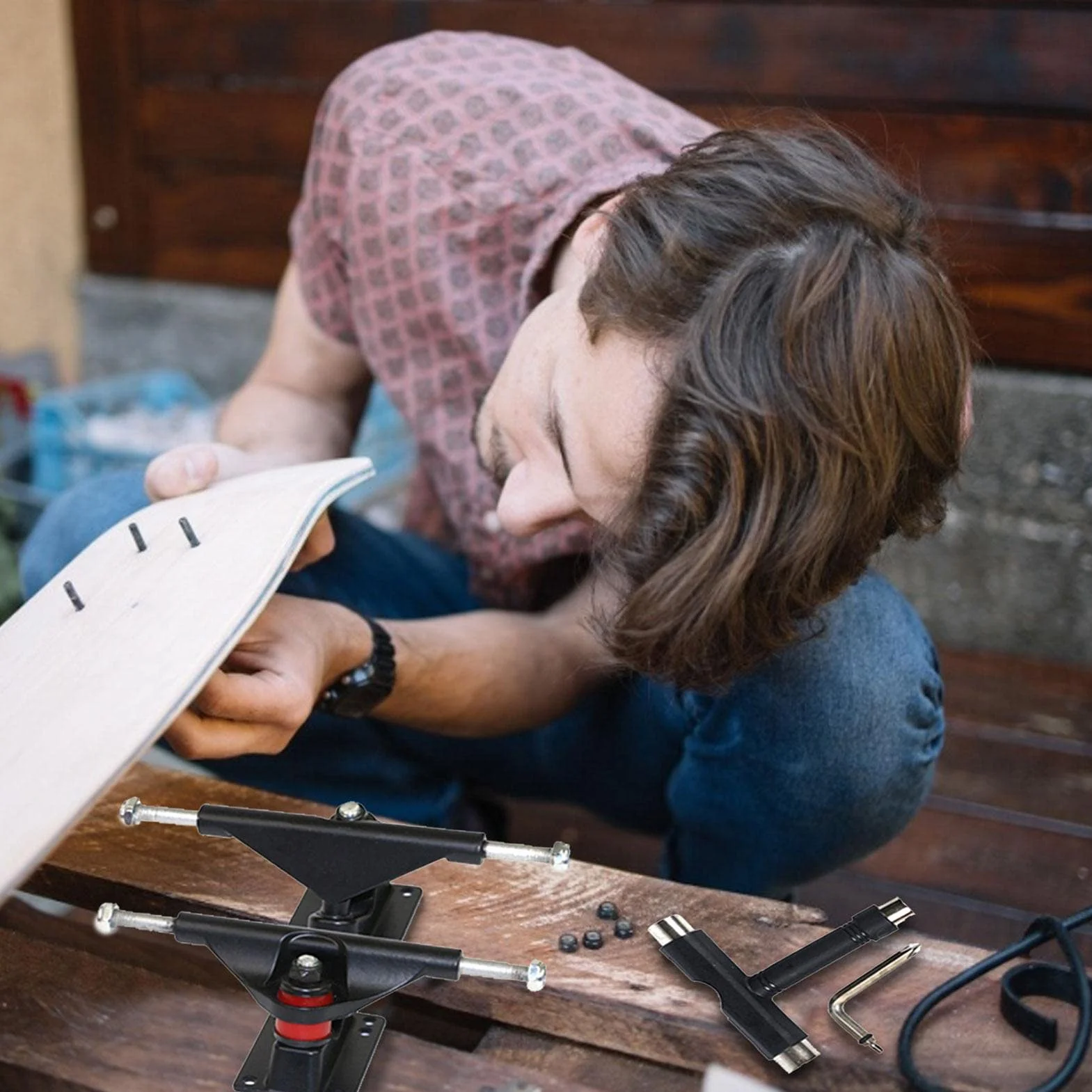 Juego de ruedas para monopatín, ejes de monopatín, hardware, ejes de monopatín, ejes de longboard, soporte de monopatín genérico, amortiguador de poliuretano para adultos, niños, niñas y niños