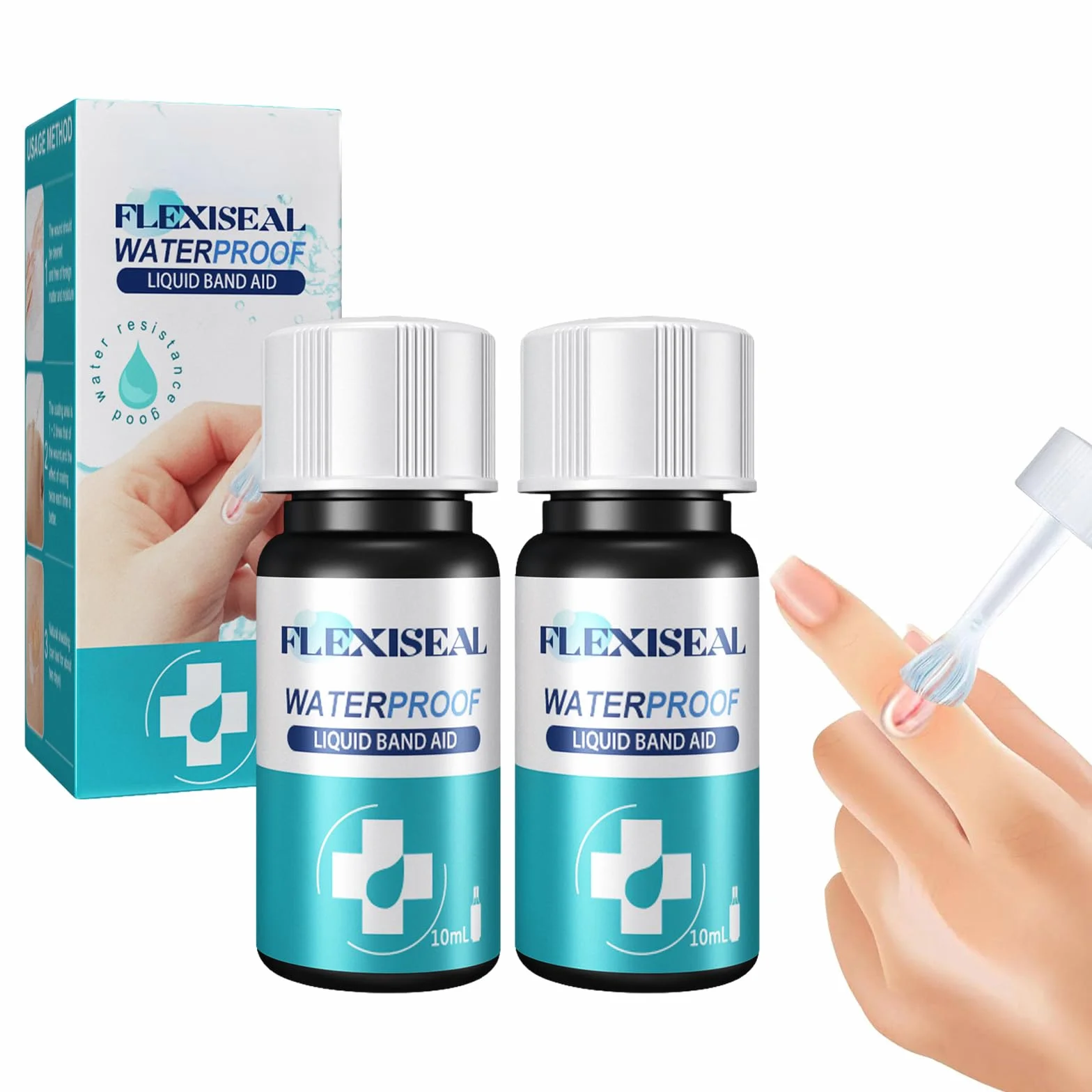 Gel Vendaje Yeso Impermeable 2pcs, Cuidado de Grietas en la Piel, Tirita Líquida para Cortes Menores y Rasguños