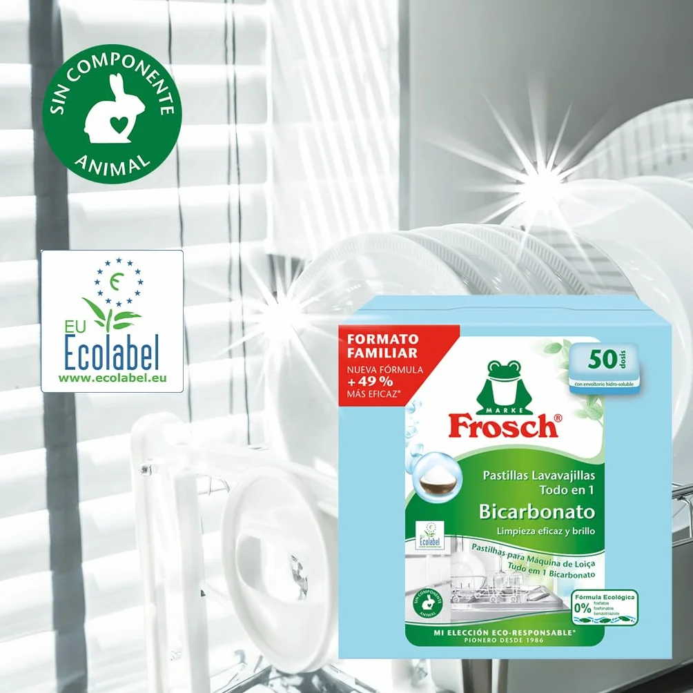 Frosch Pastillas Lavavajillas Todo en 1 con Bicarbonato 50 Dosis 0.2 kg