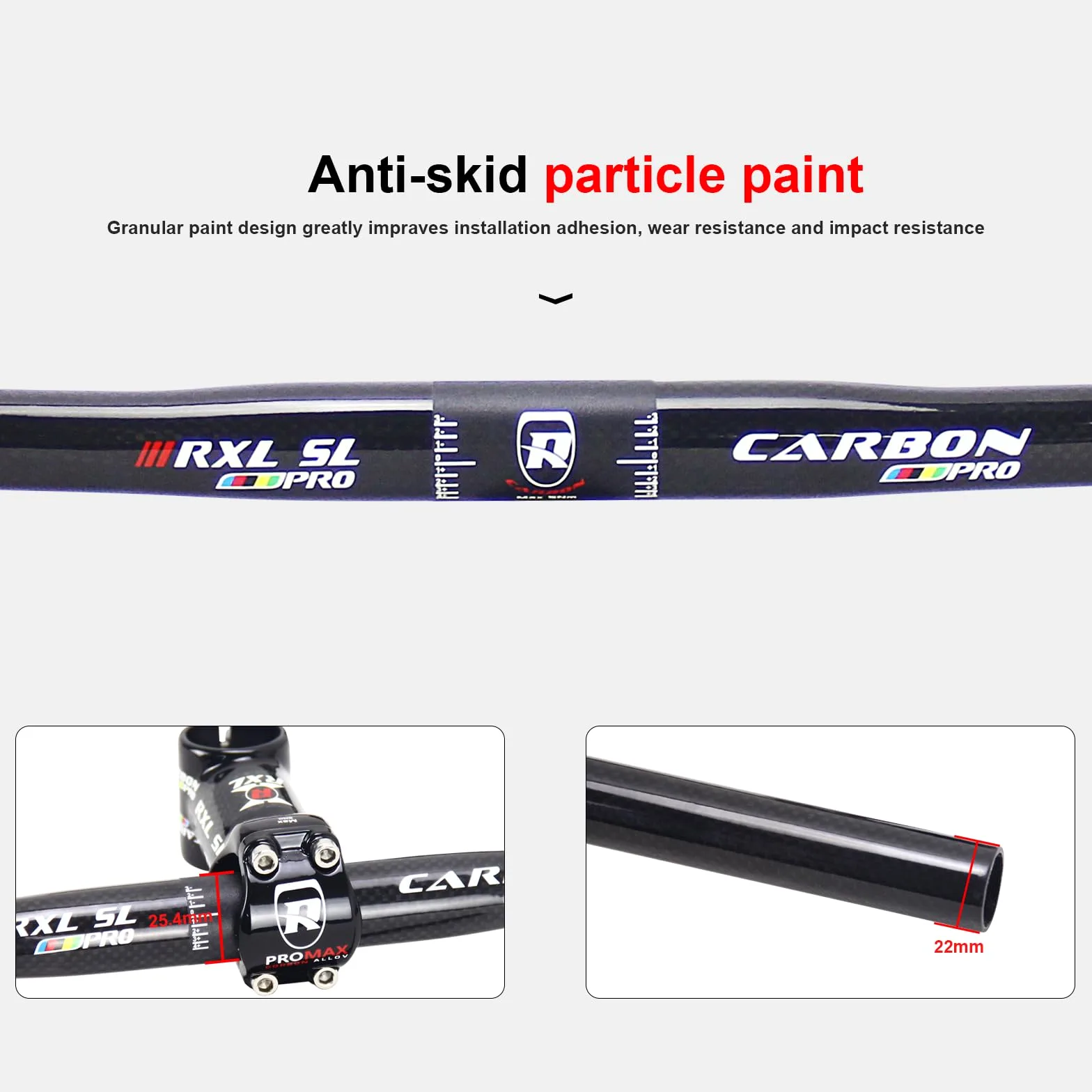 RXL SL 25.4 suspensión de bicicleta de montaña de carbono 3K brillante negro perchas mtb 680mm